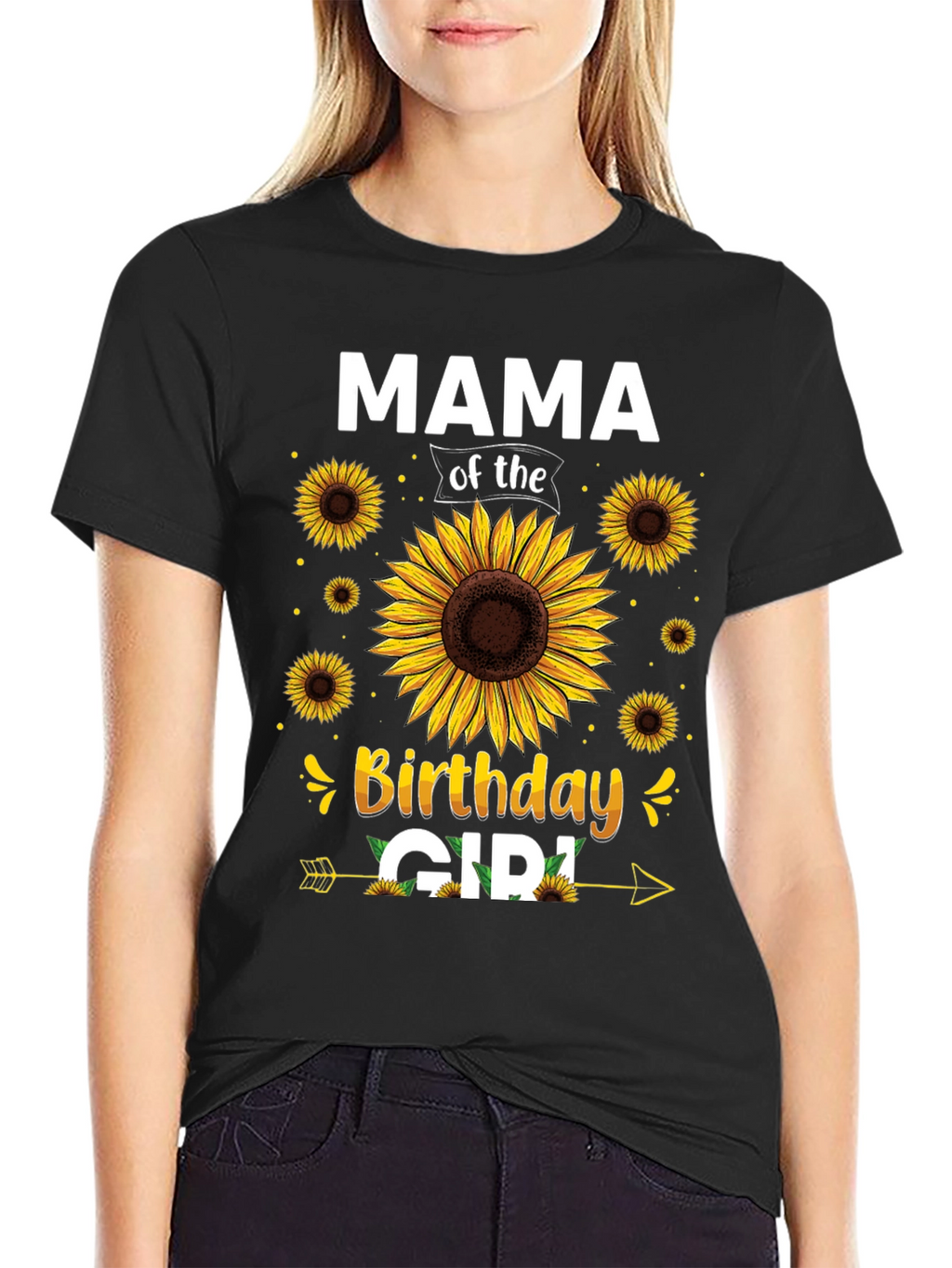 Mama of the Birthday Girl Sunflower Graphic Tee