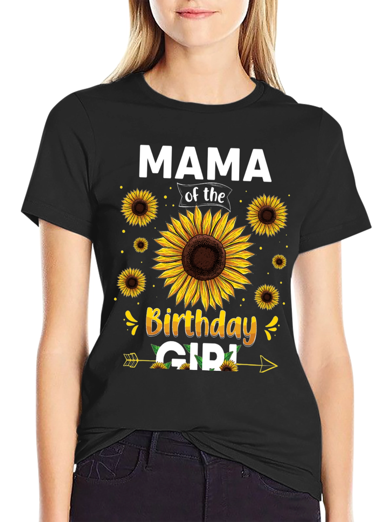 Mama of the Birthday Girl Sunflower Graphic Tee