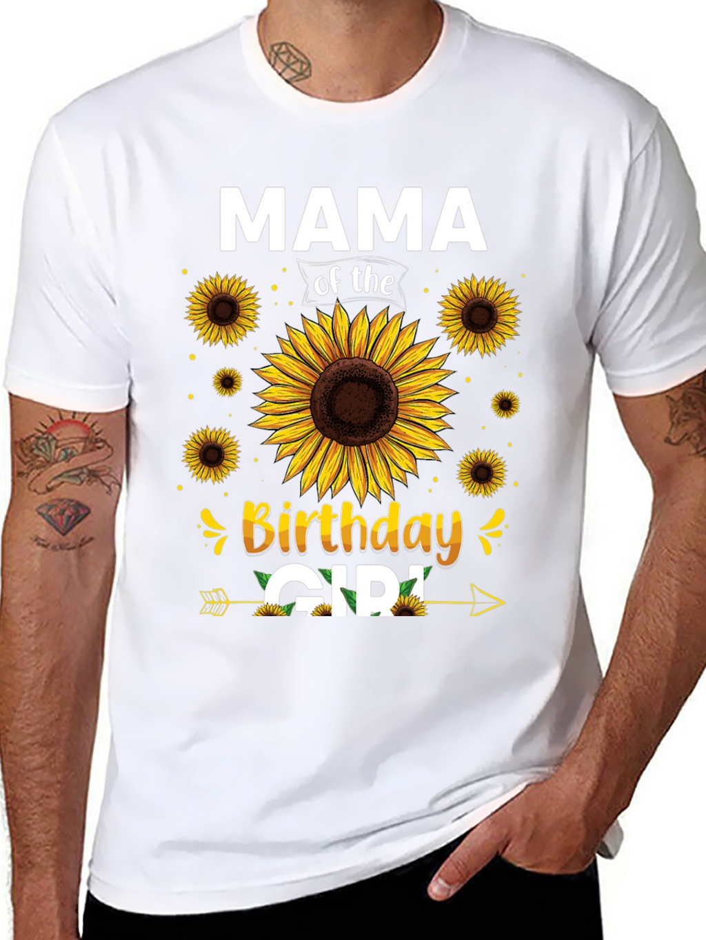 Mama of the Birthday Girl Sunflower Graphic Tee