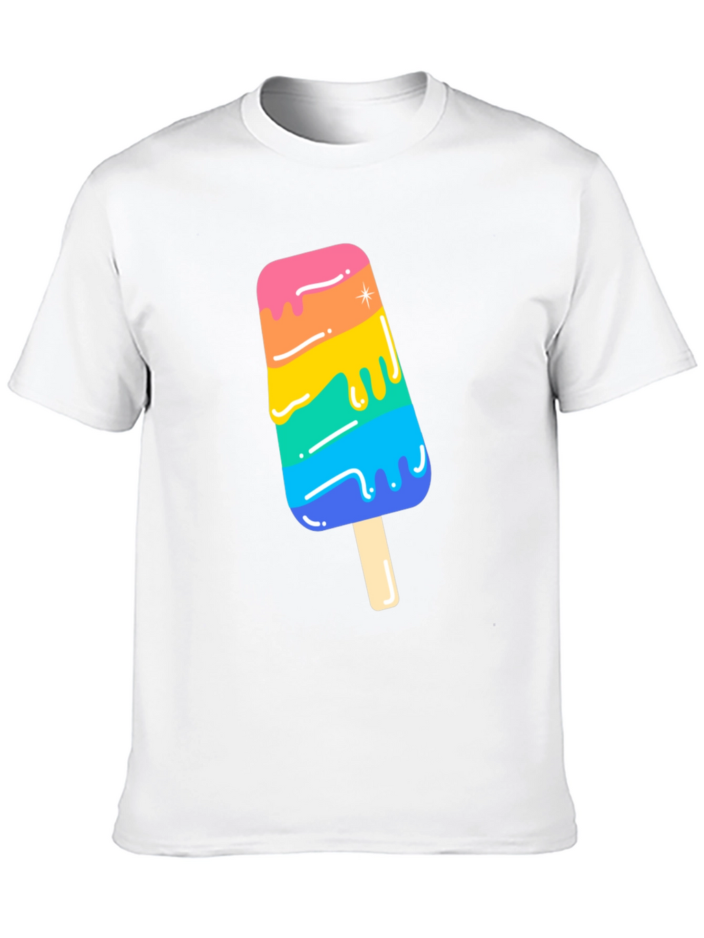 Rainbow Popsicle Graphic Tee - Black Unisex T-Shirt