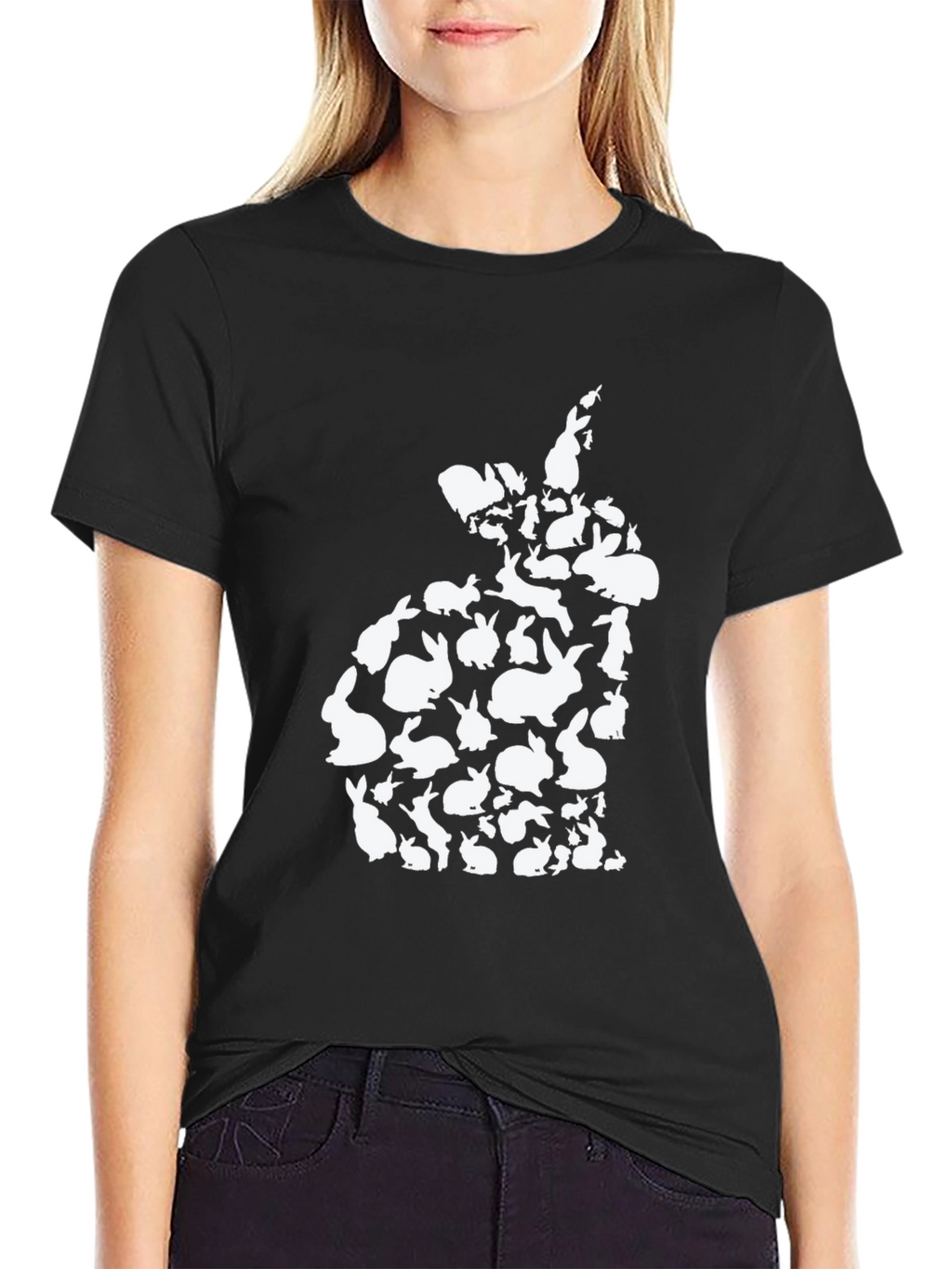 Bunny Rabbit Silhouette T-Shirt - Easter Cute Tee