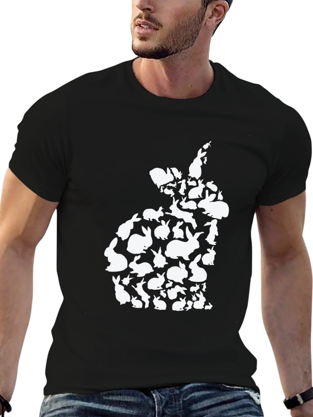 Bunny Rabbit Silhouette T-Shirt - Easter Cute Tee