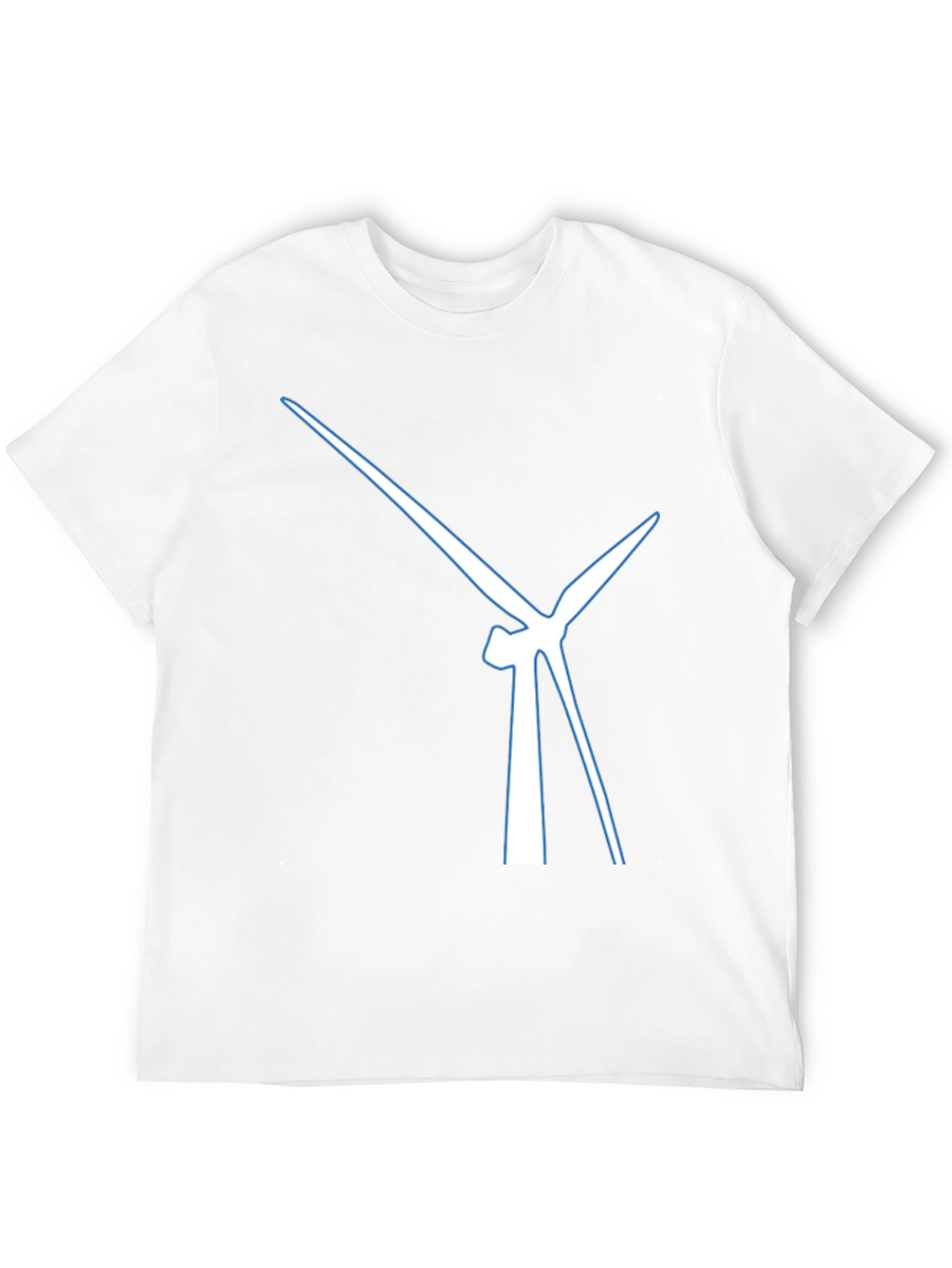 Modern Wind Turbine Graphic Tee - Black Cotton Blend