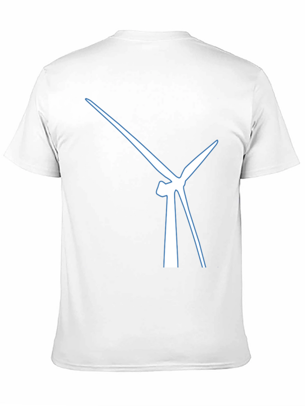 Modern Wind Turbine Graphic Tee - Black Cotton Blend
