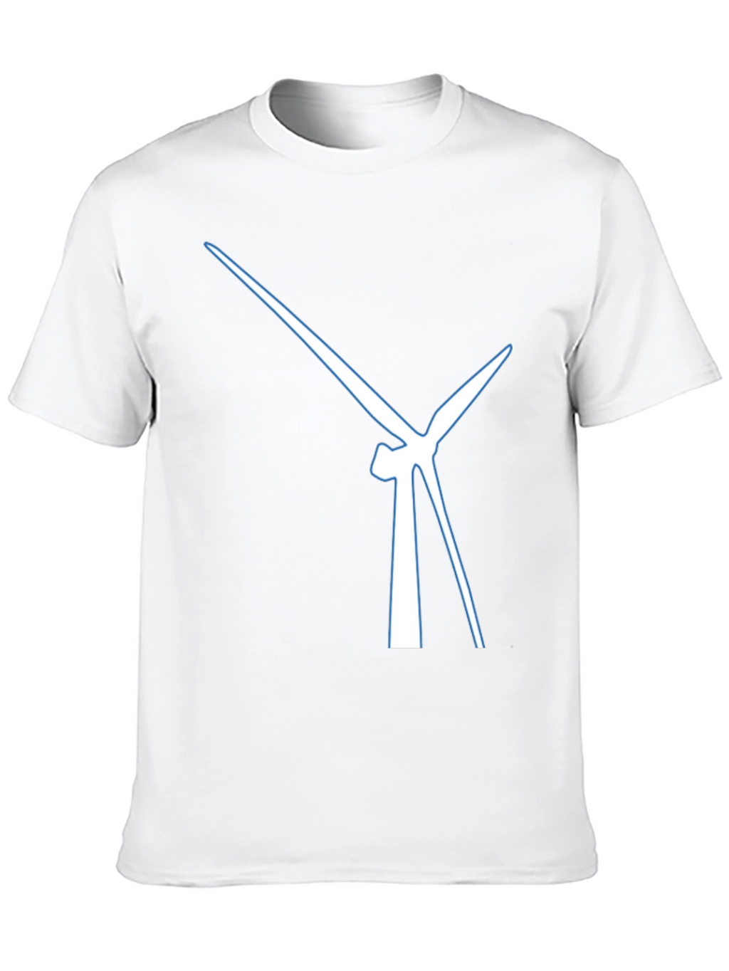 Modern Wind Turbine Graphic Tee - Black Cotton Blend