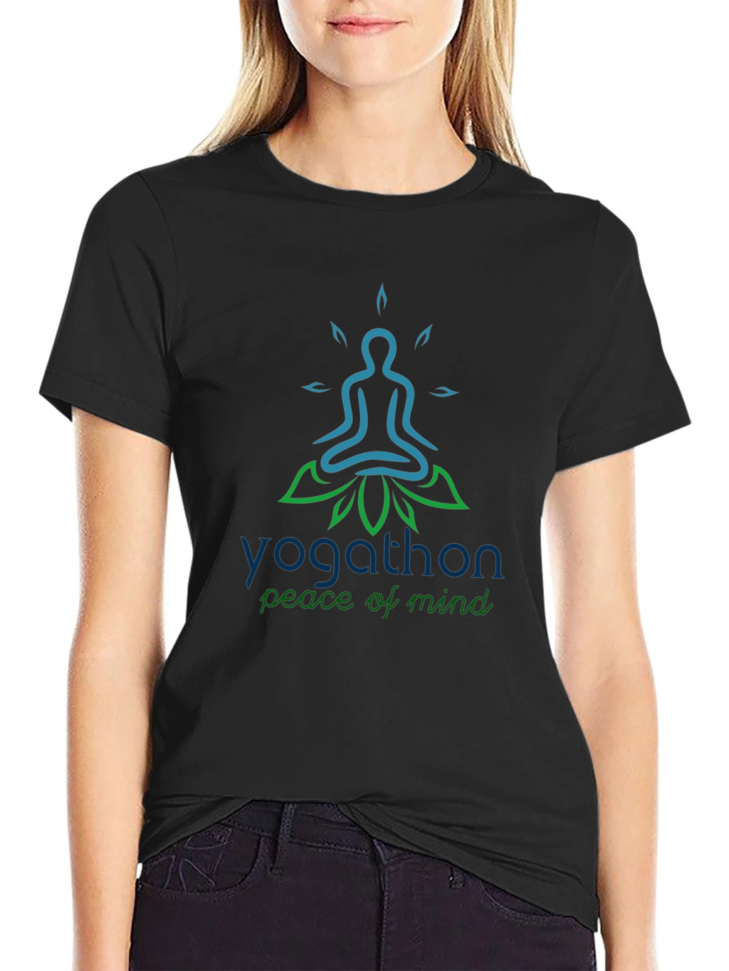 Yoga Peace T-Shirt - Yogathon Design - Black