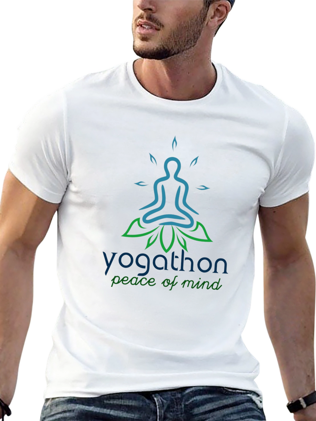 Yoga Peace T-Shirt - Yogathon Design - Black