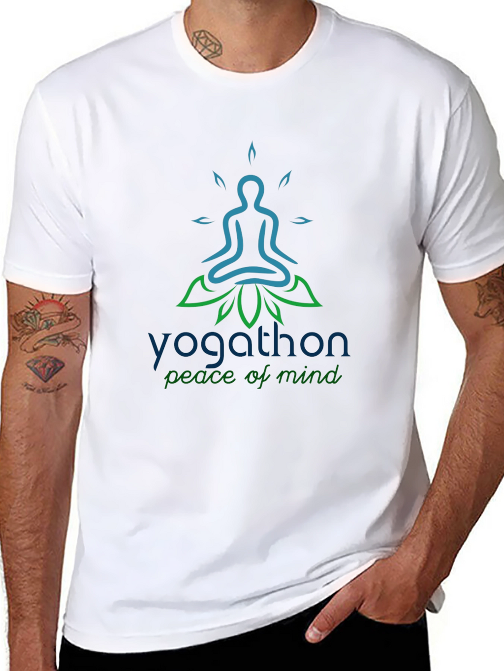 Yoga Peace T-Shirt - Yogathon Design - Black