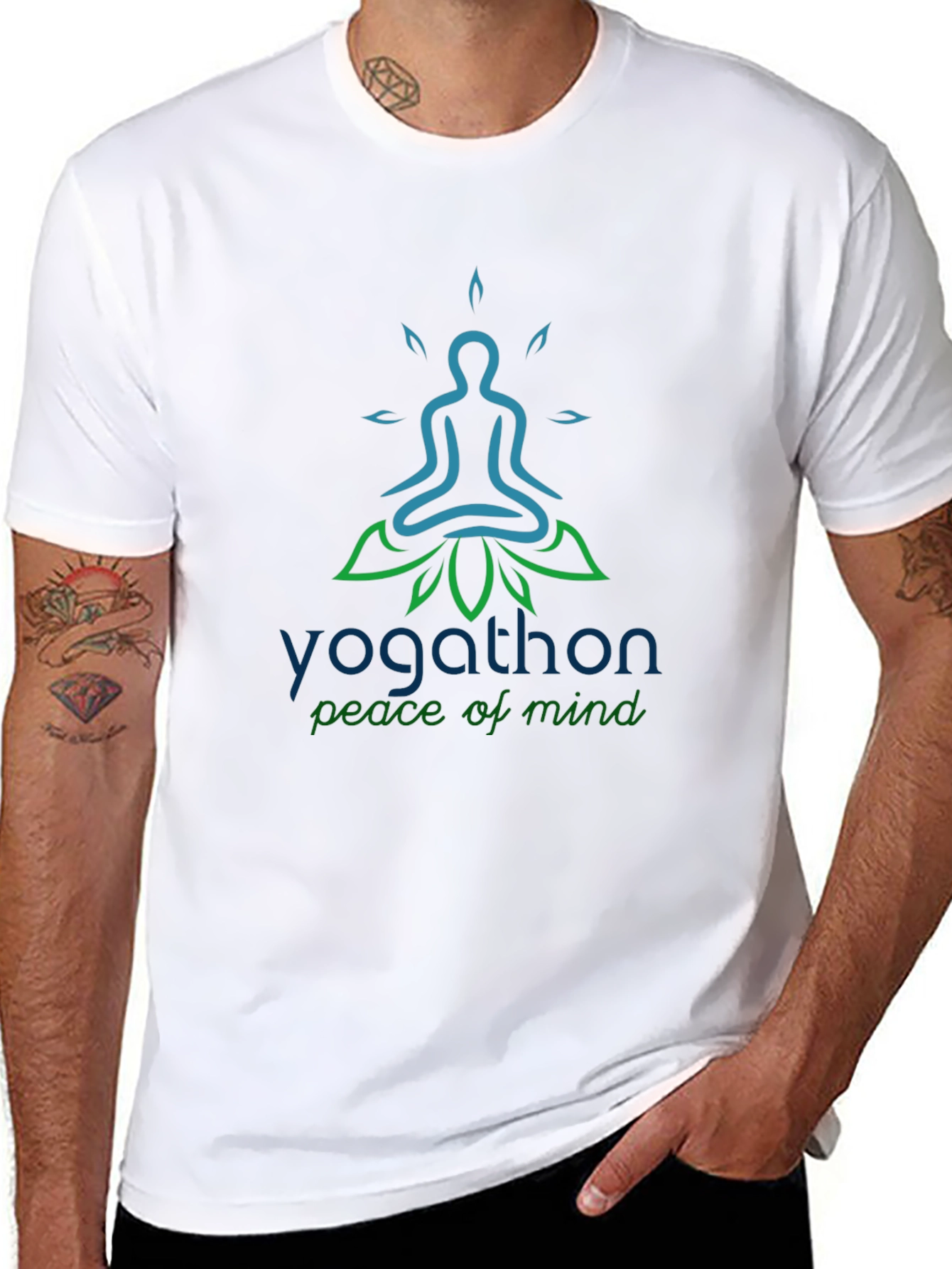 Yoga Peace T-Shirt - Yogathon Design - Black