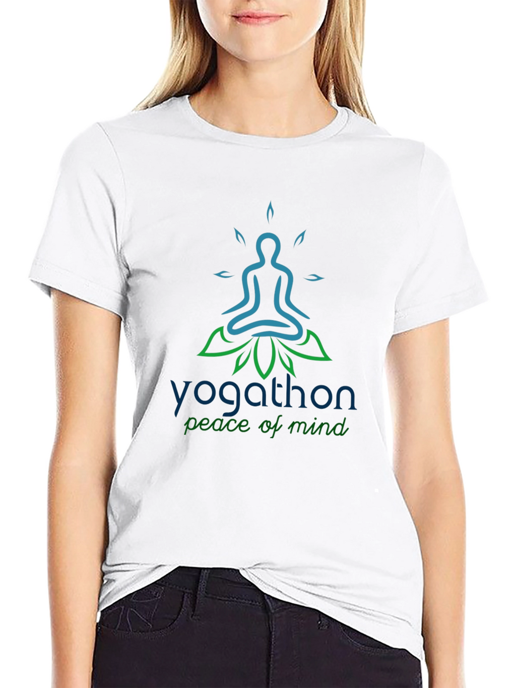 Yoga Peace T-Shirt - Yogathon Design - Black