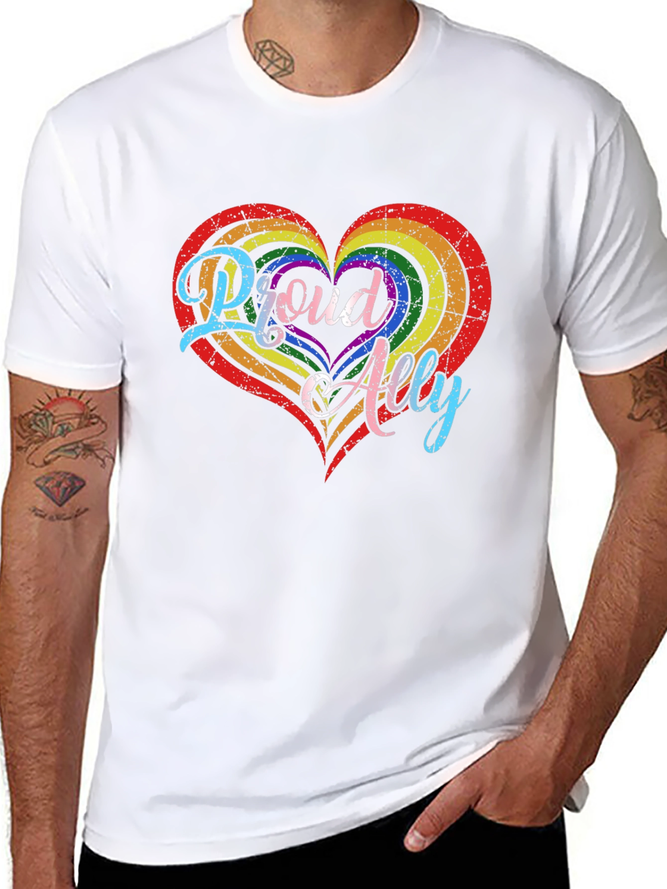 Proud Ally LGBTQ+ Heart T-Shirt