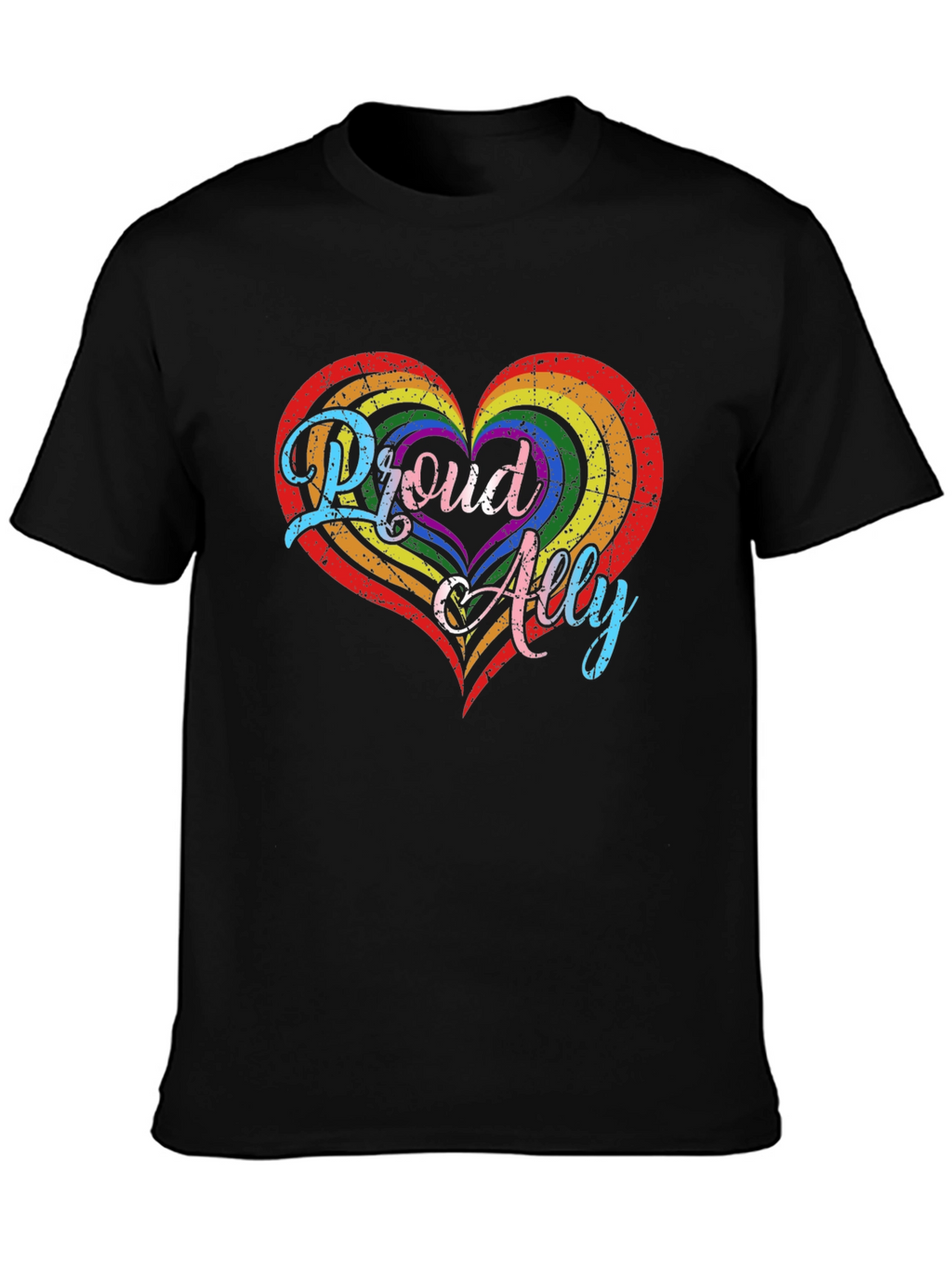 Proud Ally LGBTQ+ Heart T-Shirt