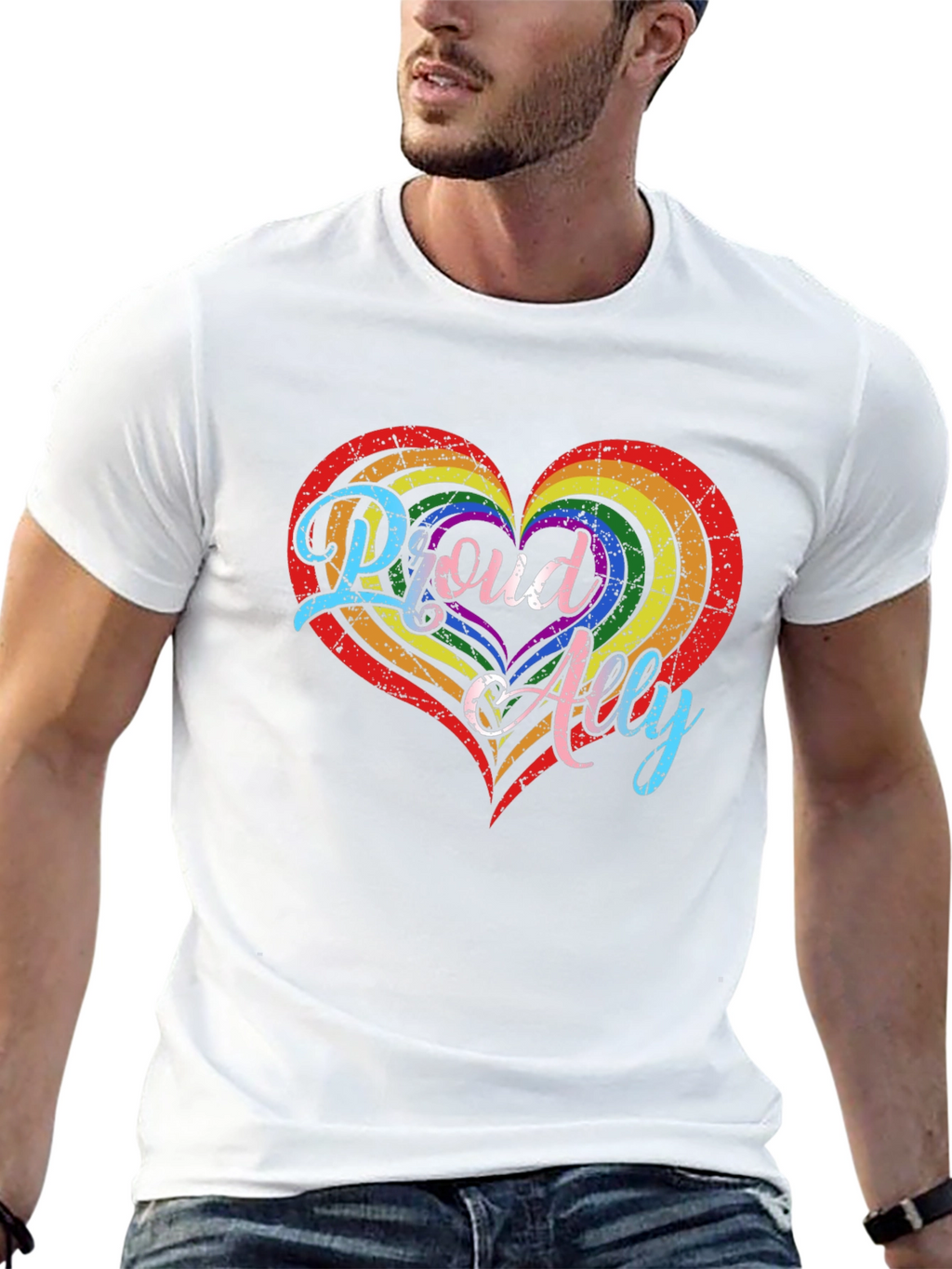 Proud Ally LGBTQ+ Heart T-Shirt