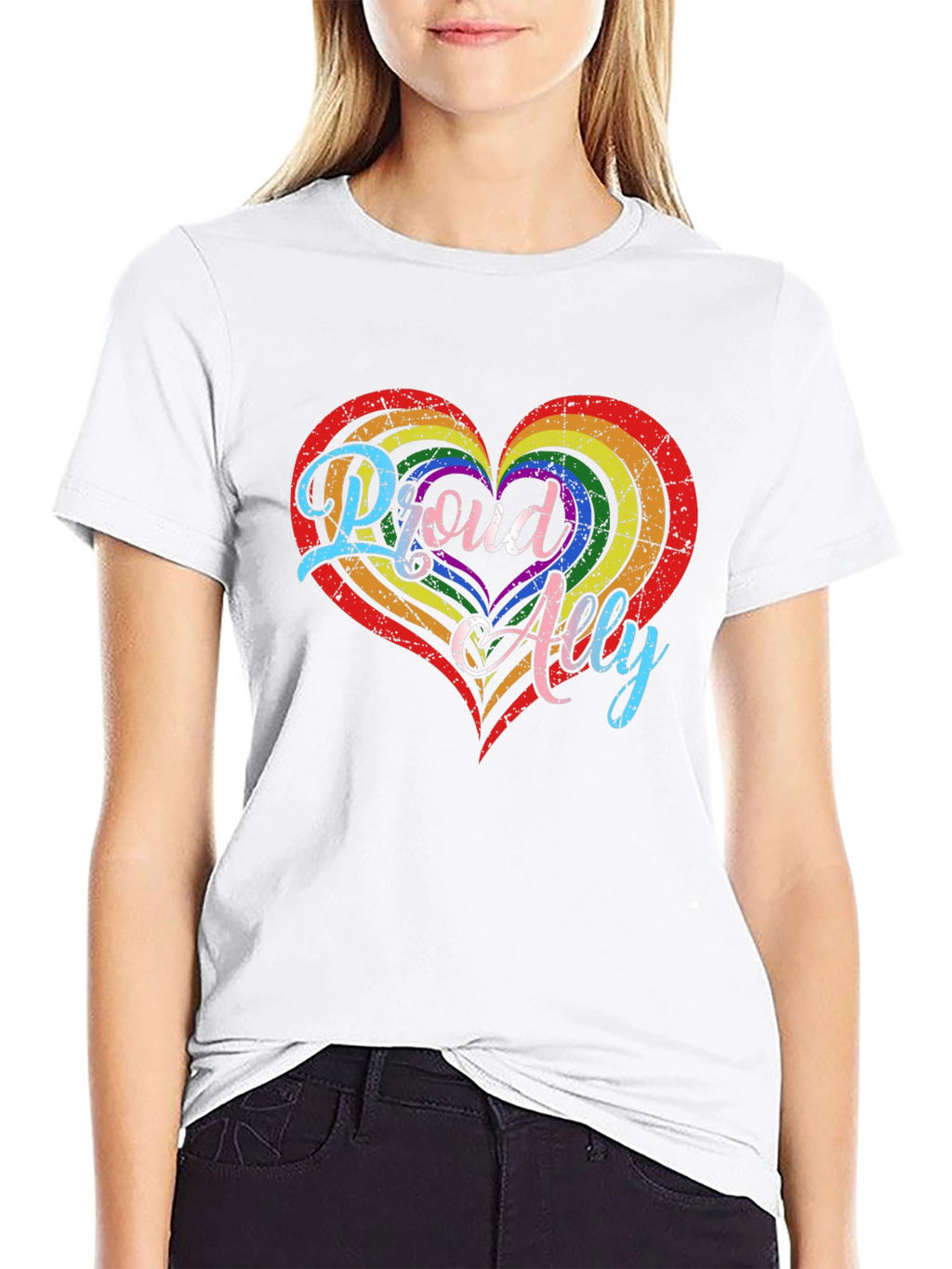Proud Ally LGBTQ+ Heart T-Shirt