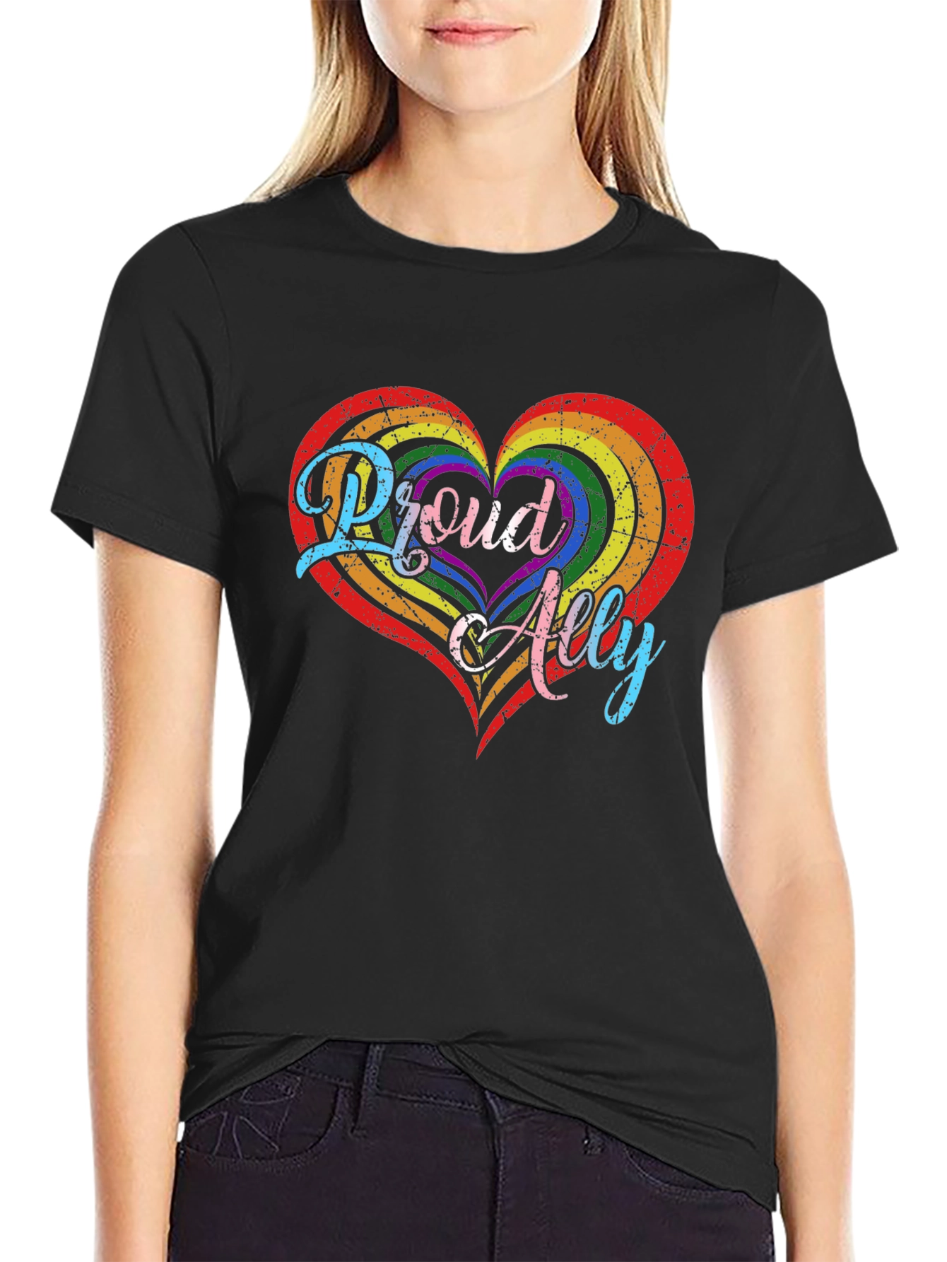 Proud Ally LGBTQ+ Heart T-Shirt