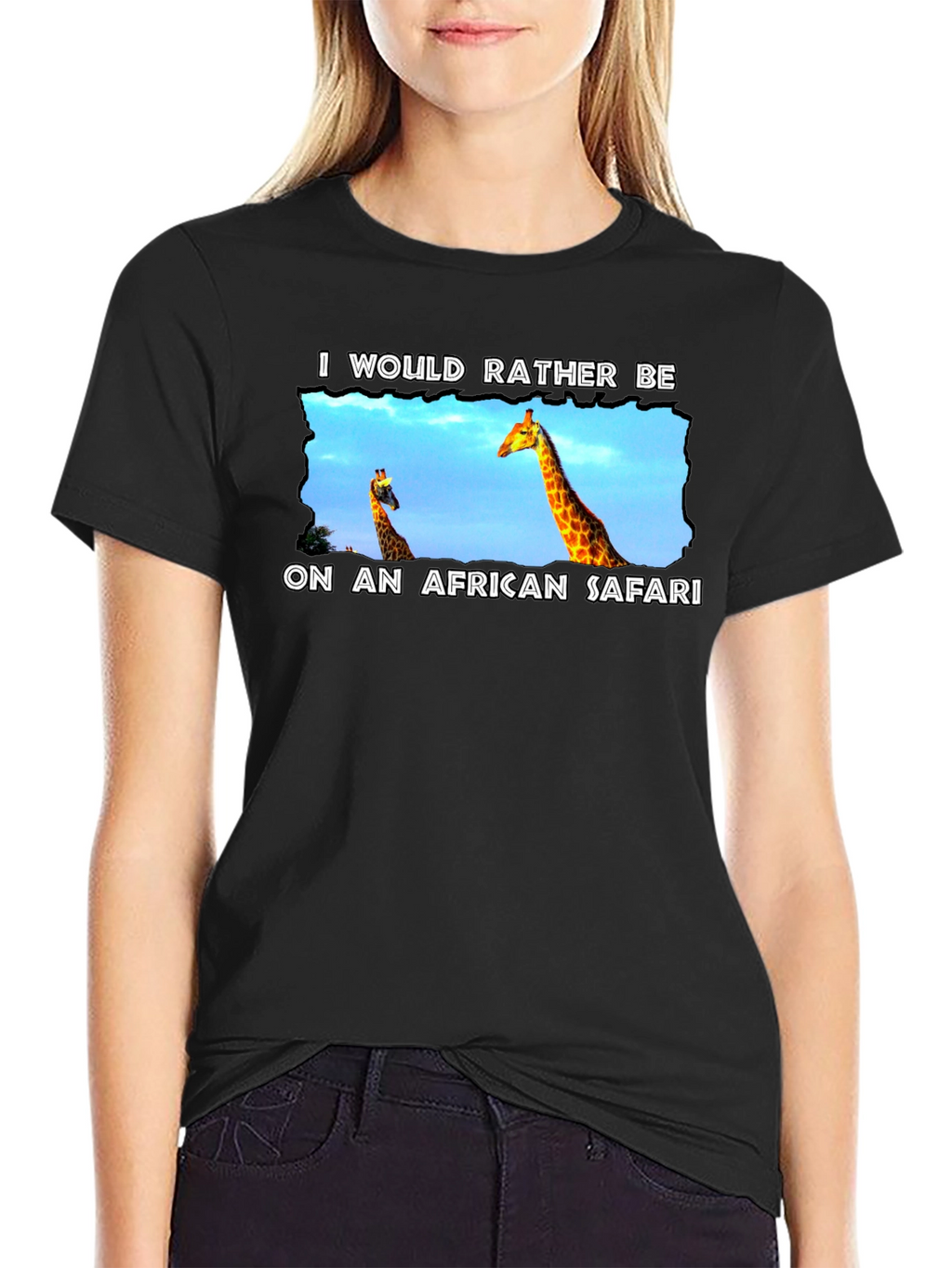 African Safari Giraffe Graphic T-Shirt