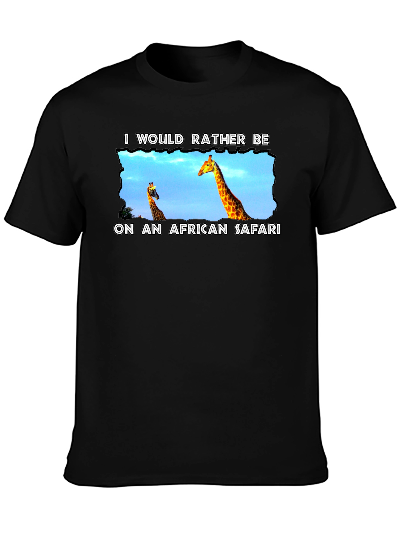 African Safari Giraffe Graphic T-Shirt