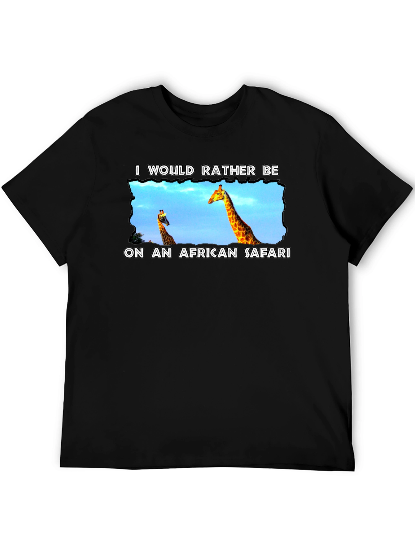 African Safari Giraffe Graphic T-Shirt