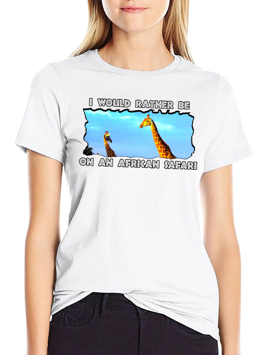 African Safari Giraffe Graphic T-Shirt
