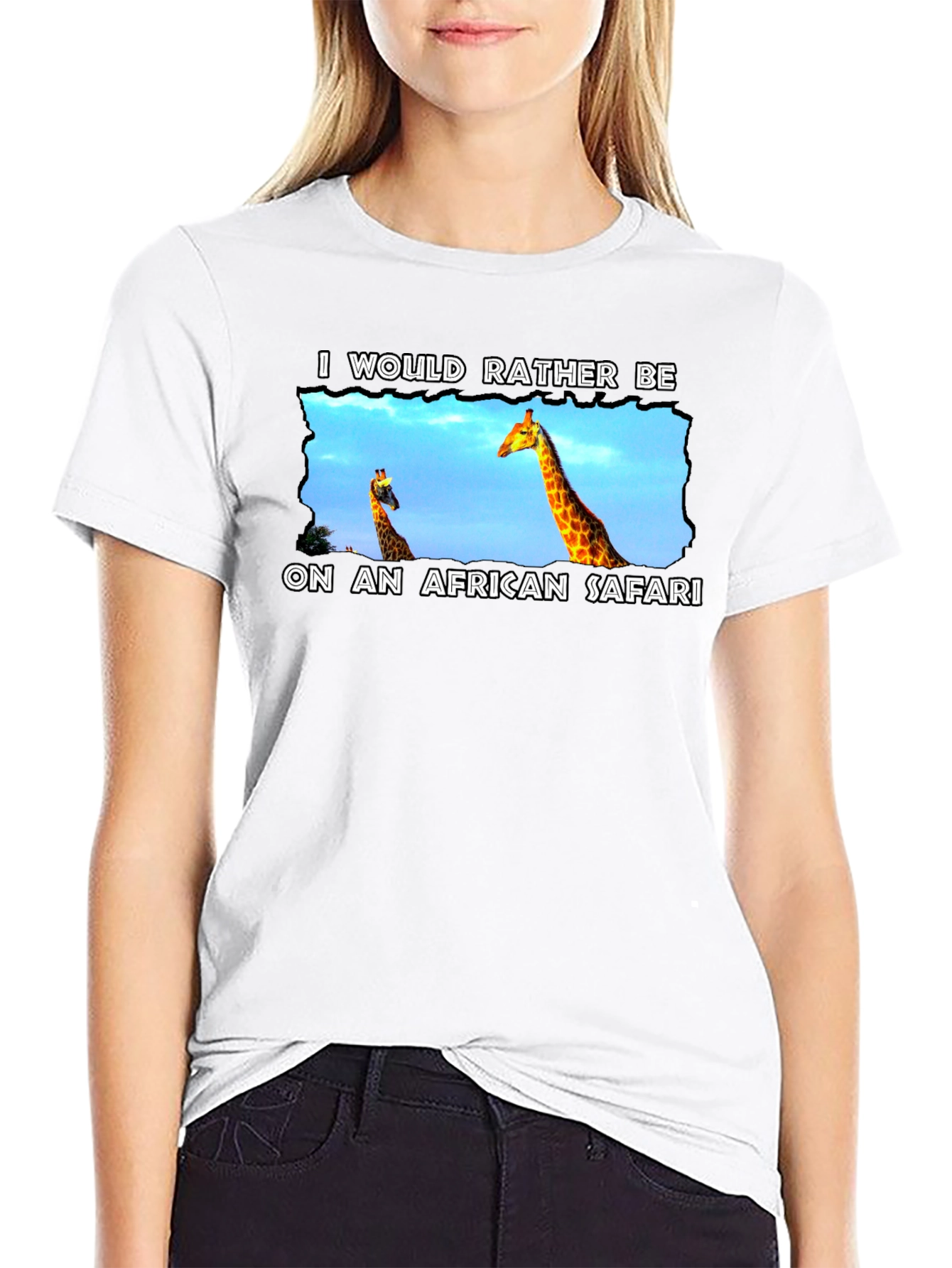 African Safari Giraffe Graphic T-Shirt