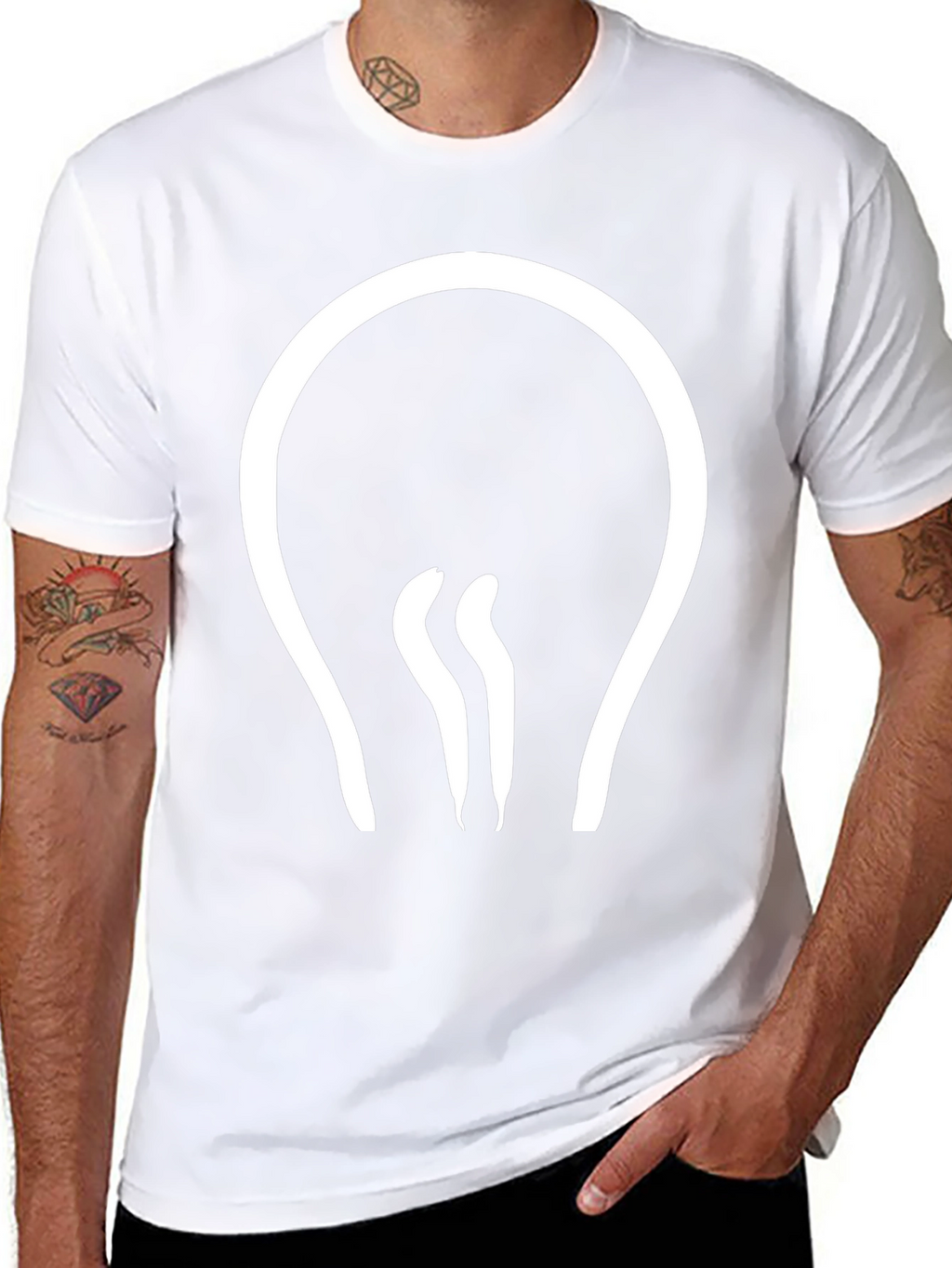 Modern Light Bulb Graphic Tee - Black