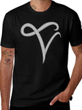 Elegant Monogram V Black T-Shirt