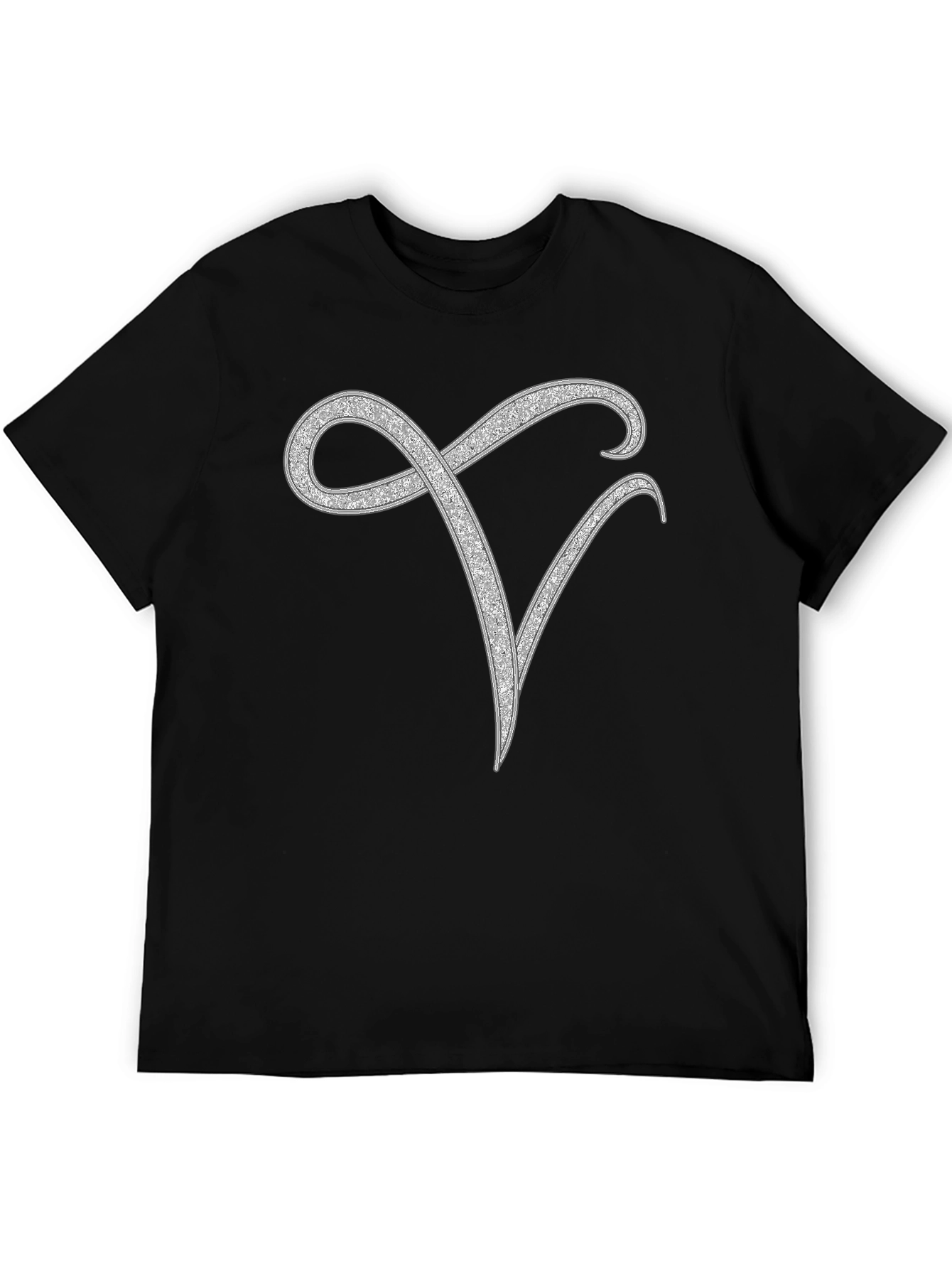 Elegant Monogram V Black T-Shirt