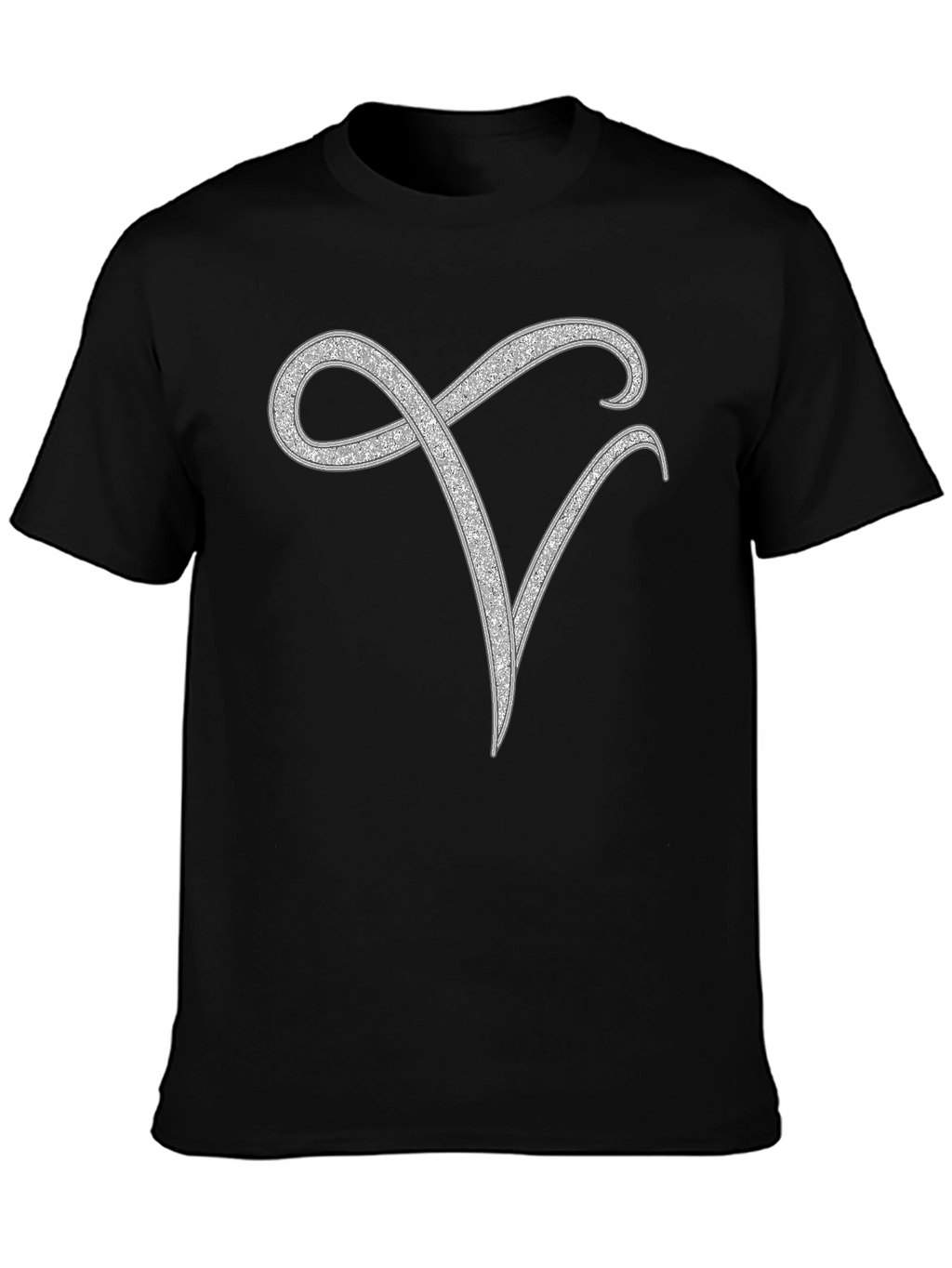 Elegant Monogram V Black T-Shirt