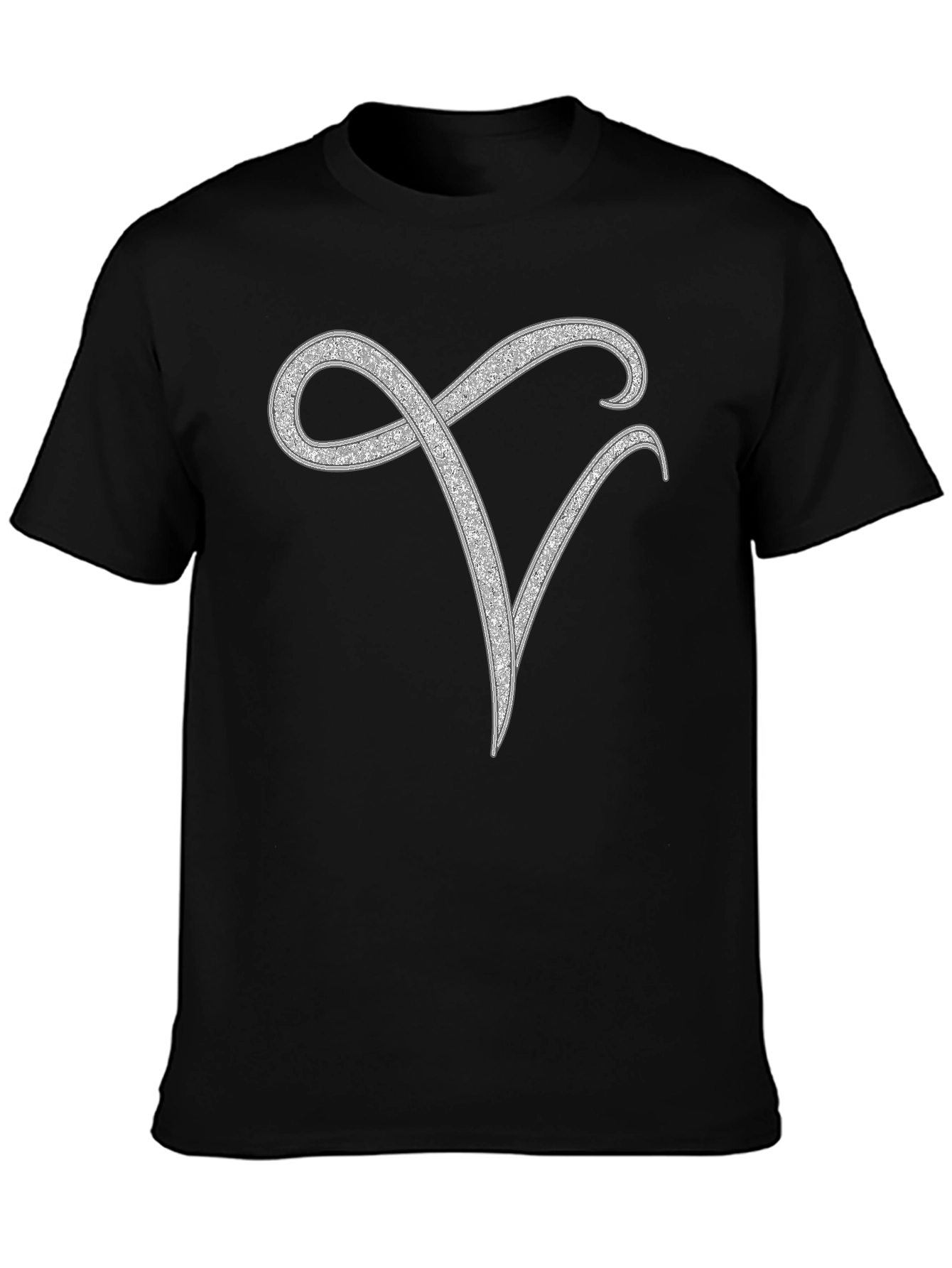 Elegant Monogram V Black T-Shirt