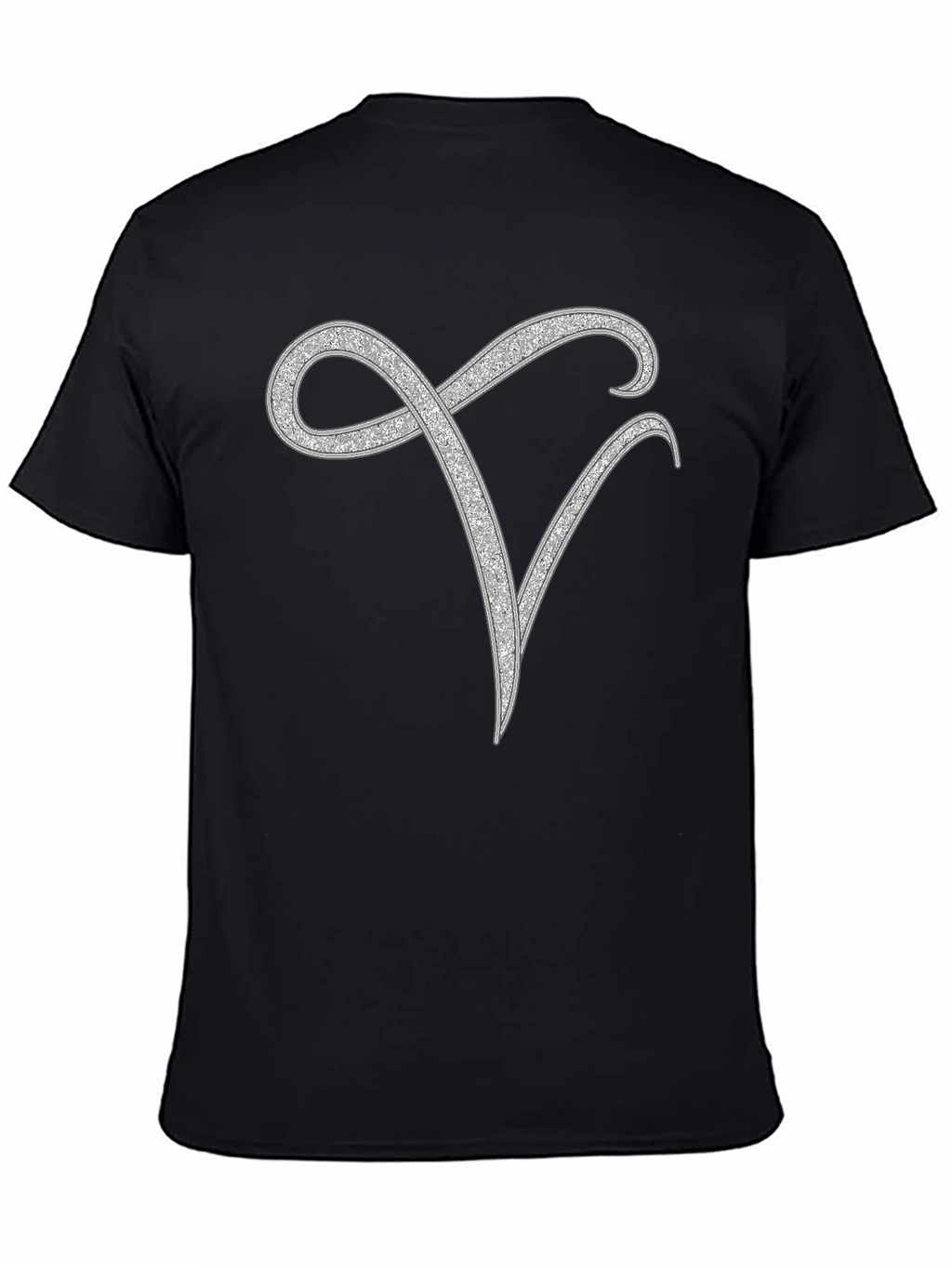 Elegant Monogram V Black T-Shirt