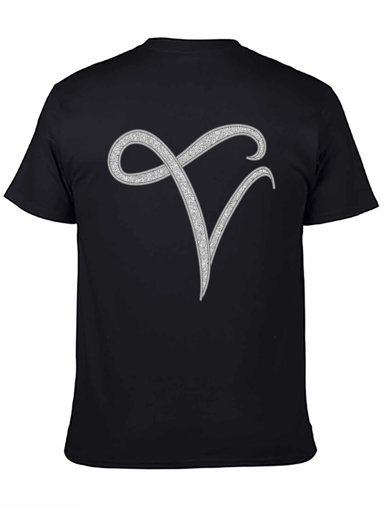 Elegant Monogram V Black T-Shirt
