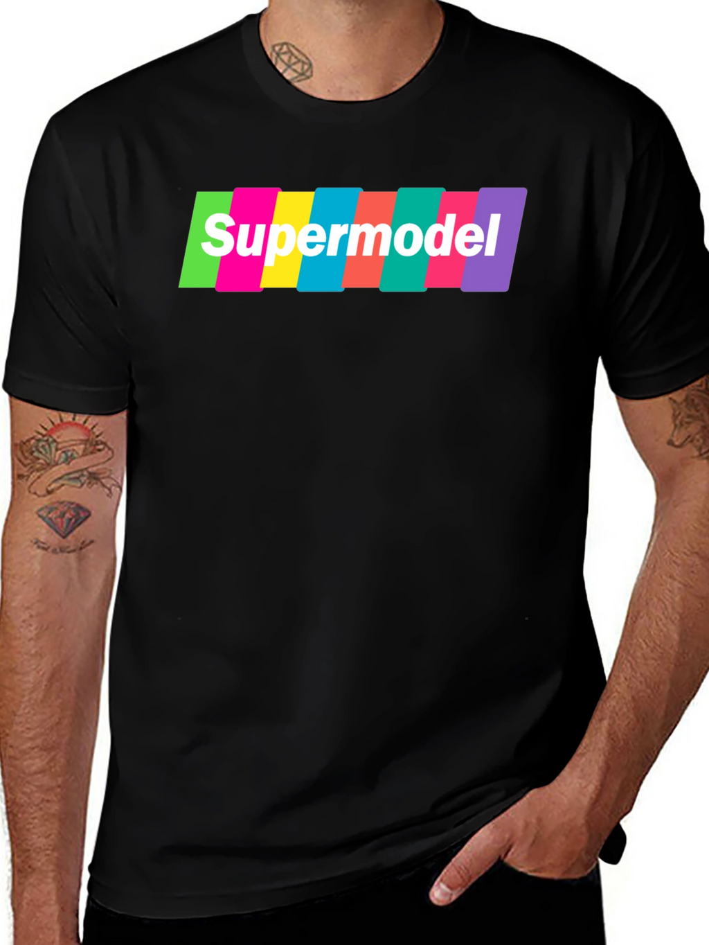 Supermodel Graphic T-Shirt - Retro Fashion Tee