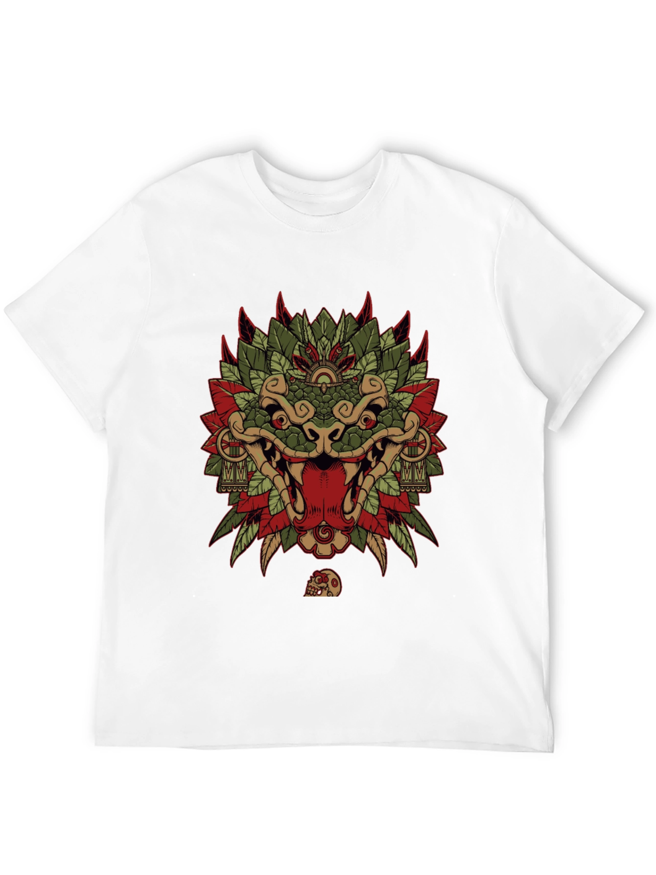 Aztec Serpent God Graphic Tee - Black