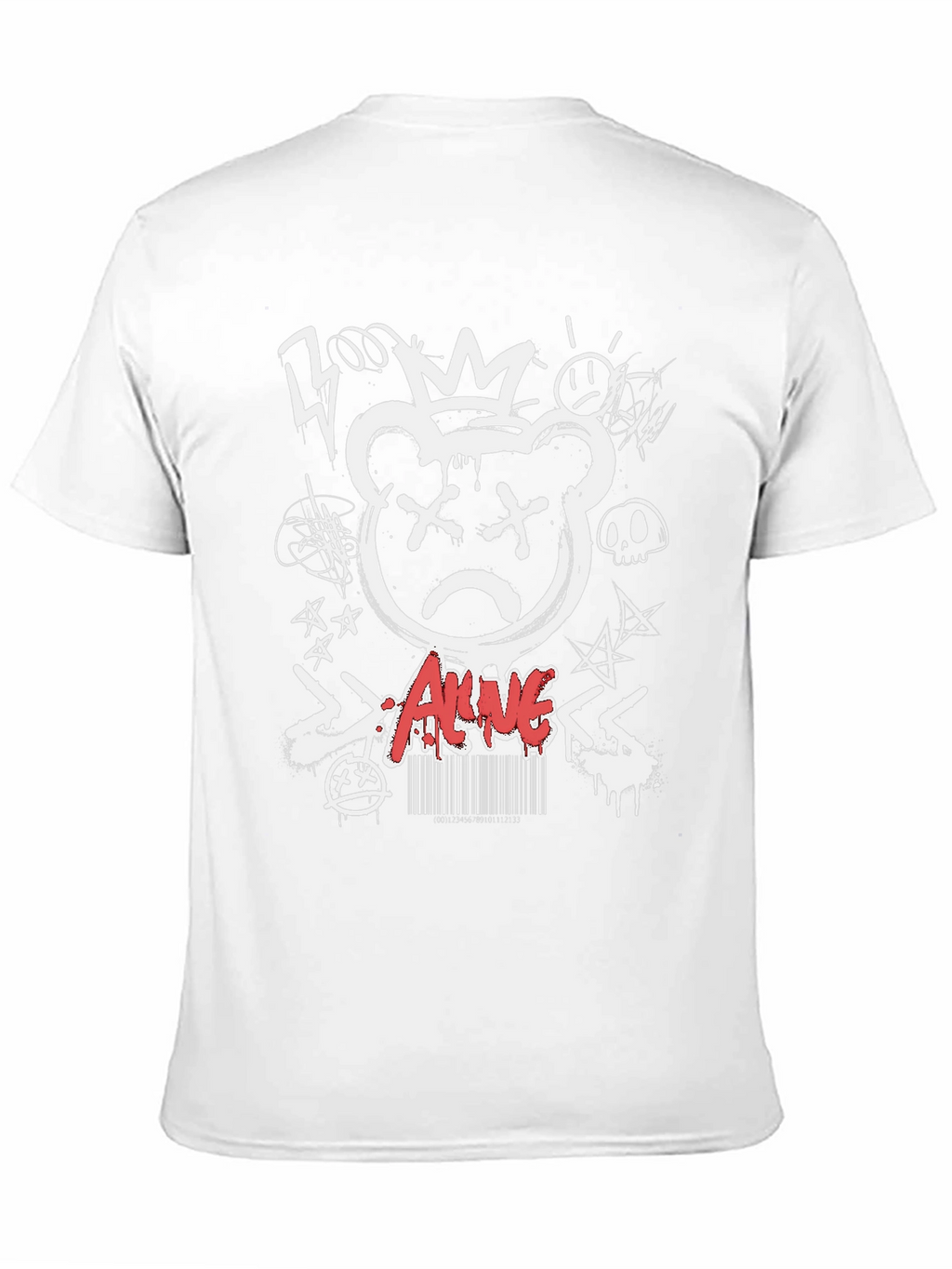 Edgy Graffiti Bear Graphic T-Shirt