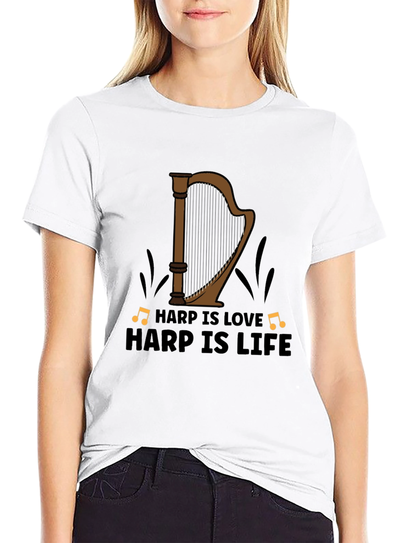 Harp Is Love Harp Is Life T-Shirt Music Tee