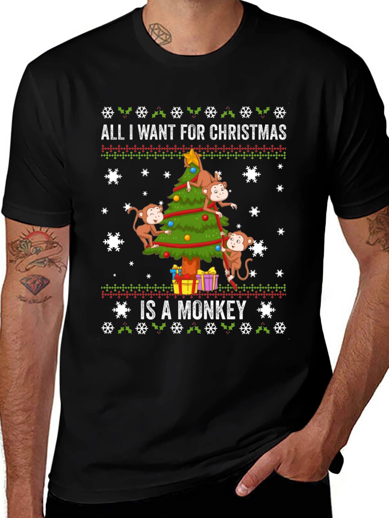 Monkey Christmas T-Shirt