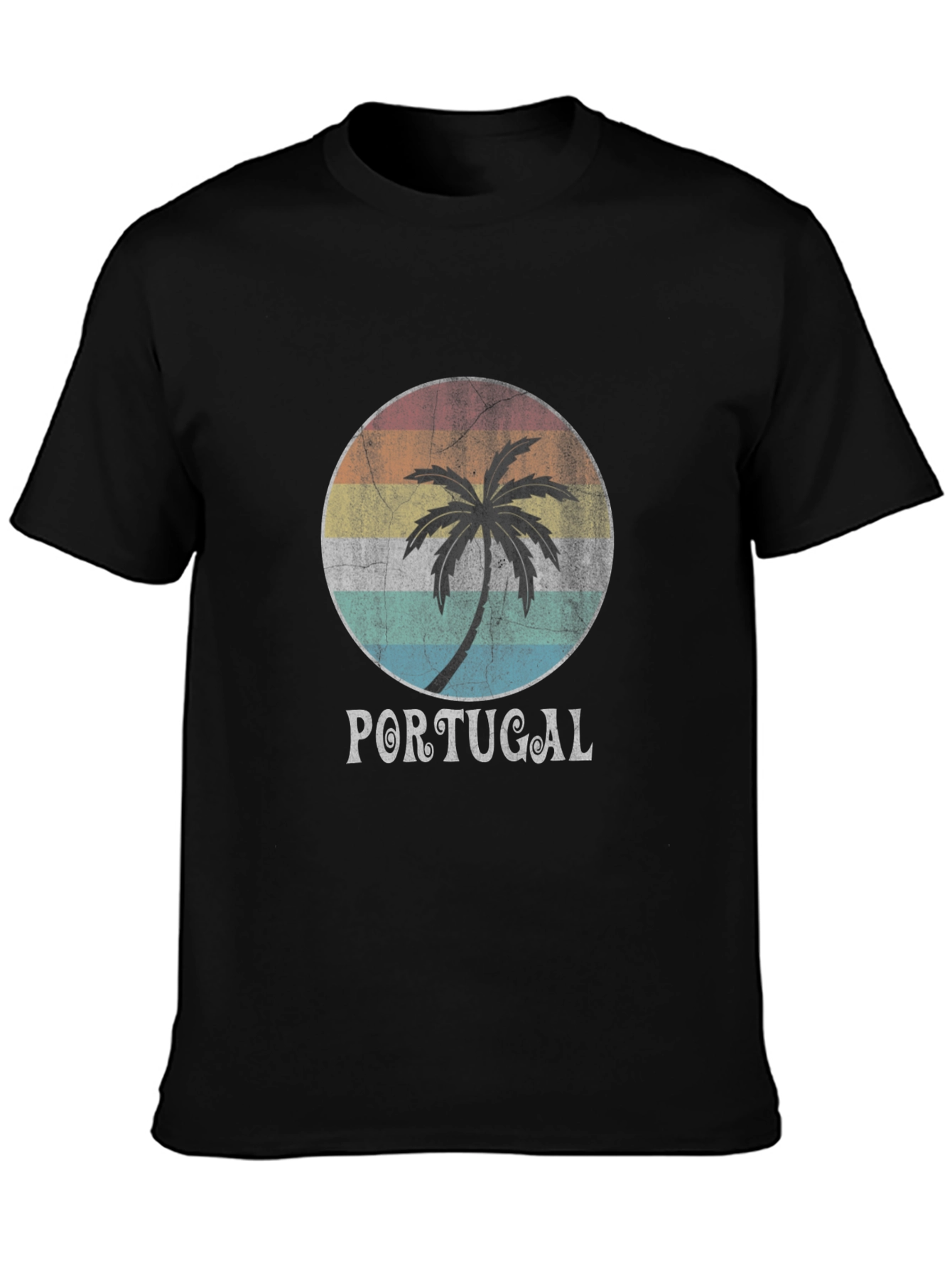 Portugal Palm Tree Retro Graphic T-Shirt