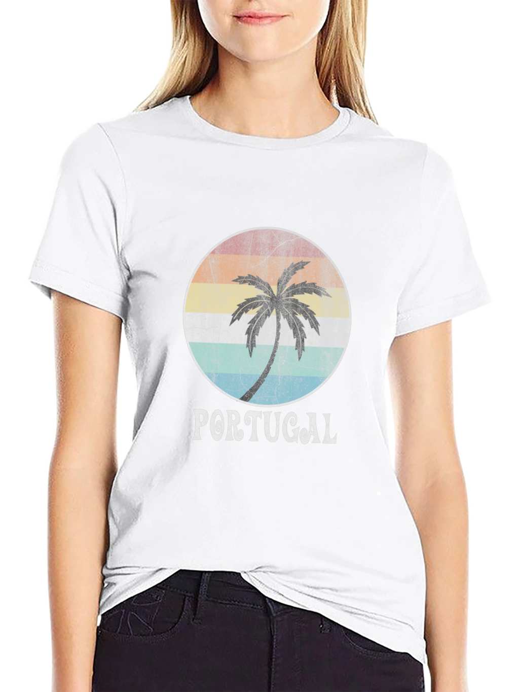 Portugal Palm Tree Retro Graphic T-Shirt