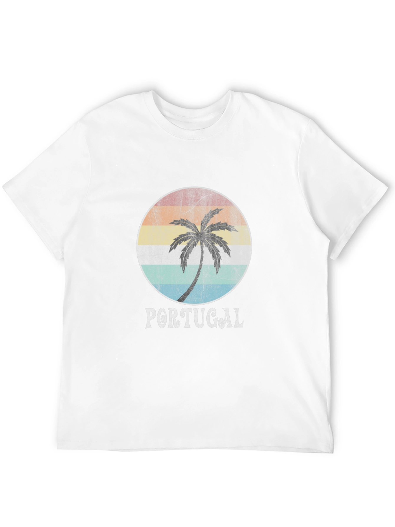 Portugal Palm Tree Retro Graphic T-Shirt