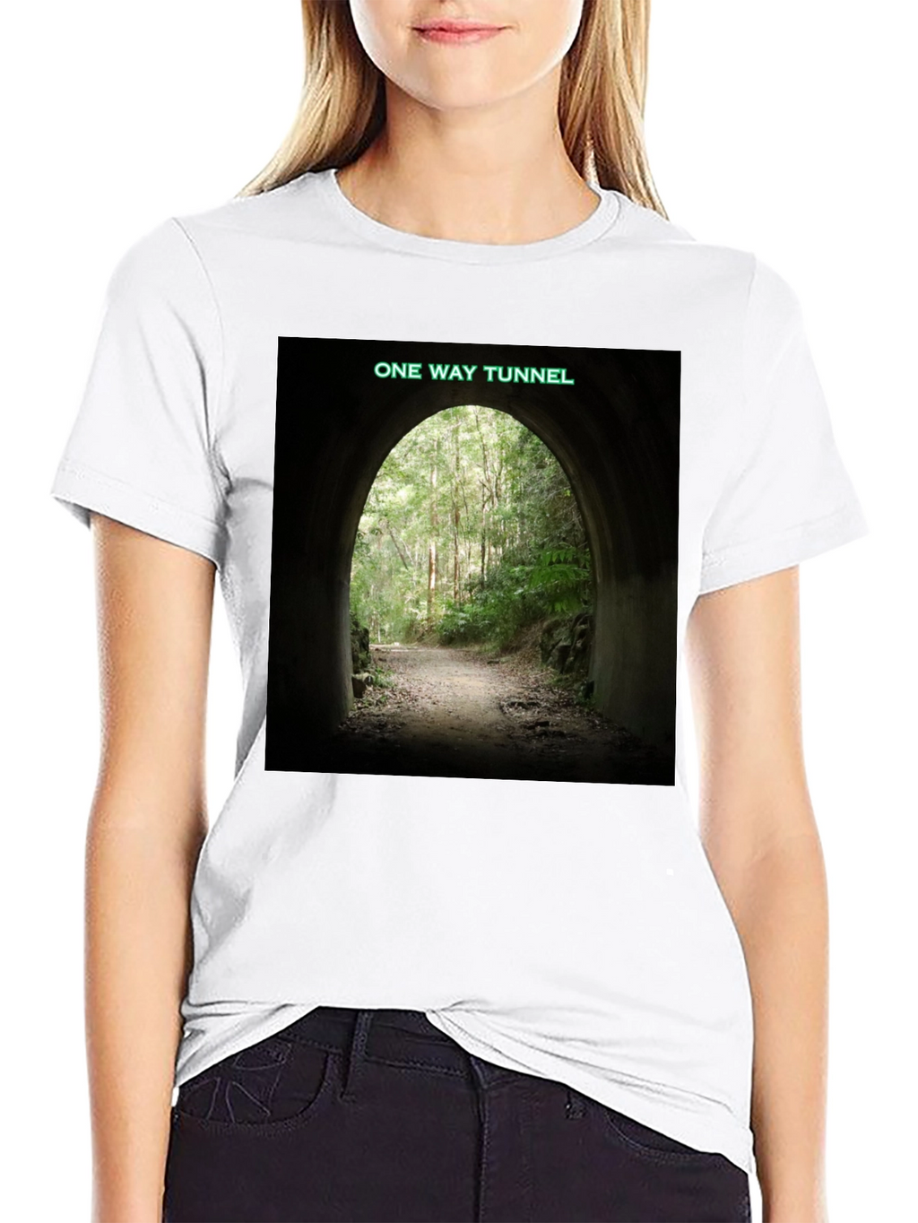 One Way Tunnel Black T-Shirt - Nature Adventure