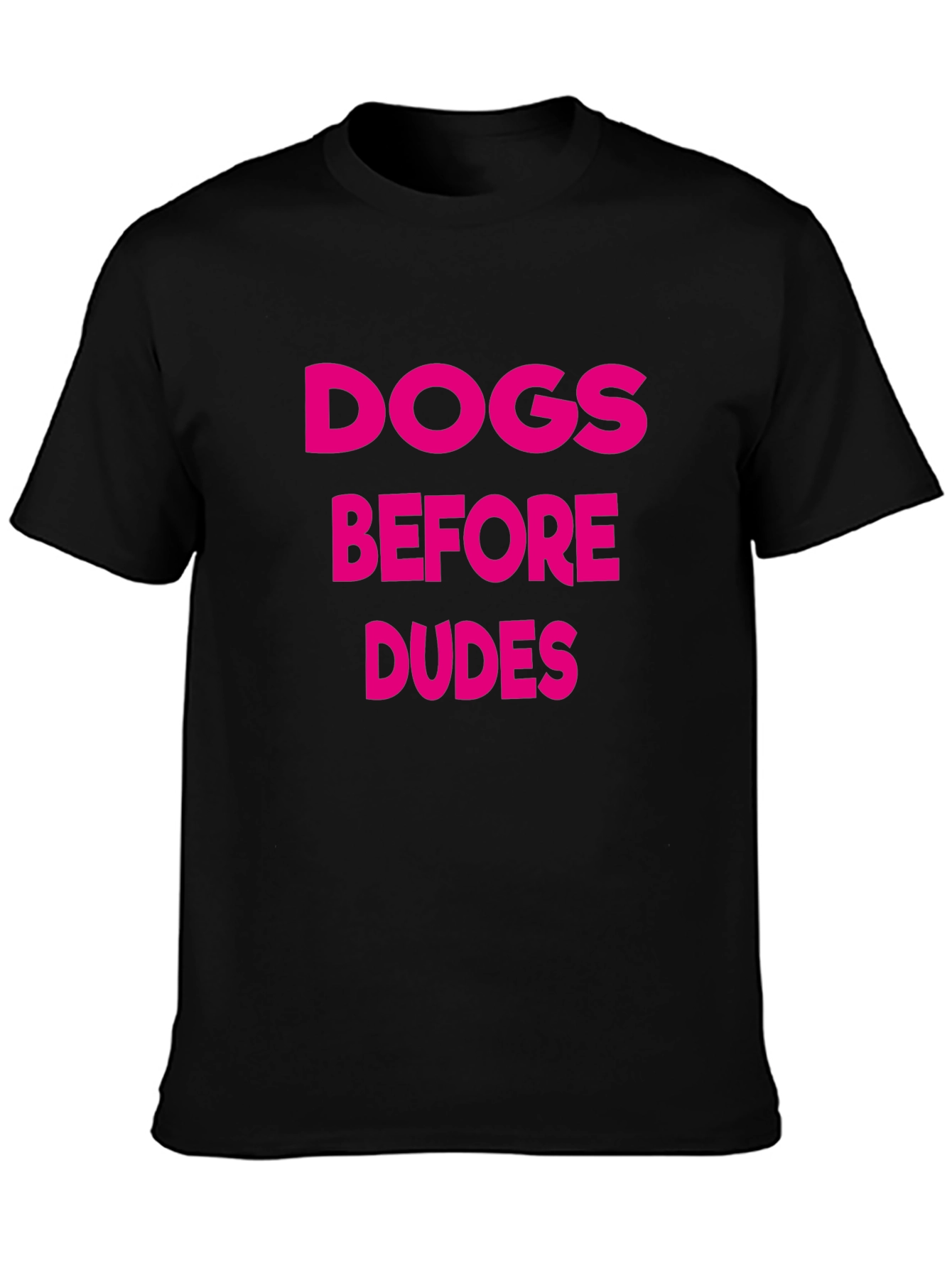 Dogs Before Dudes Graphic Tee - Black Cotton T-Shirt