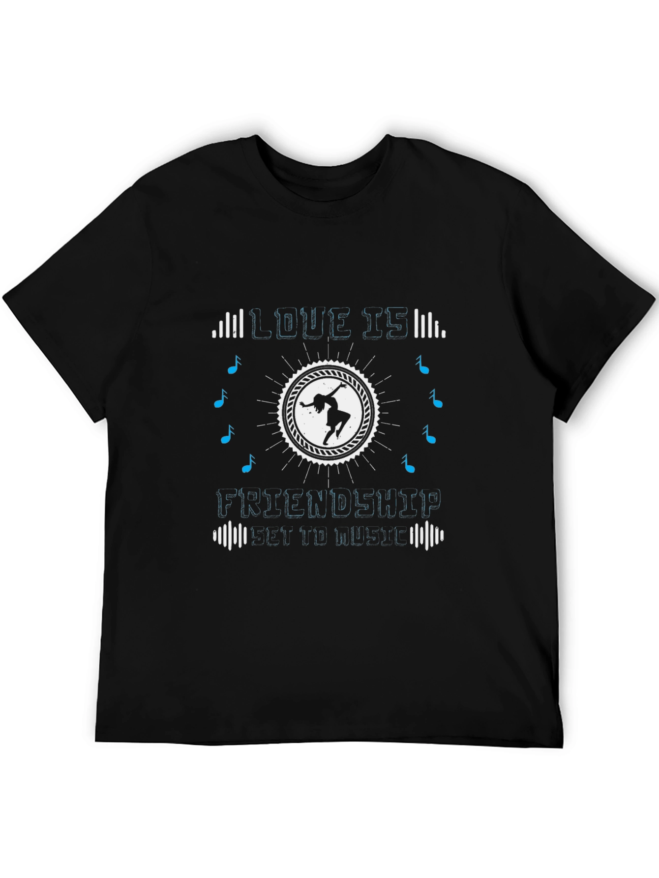 Love Is Friendship Party to Music Graphic T-Shirt