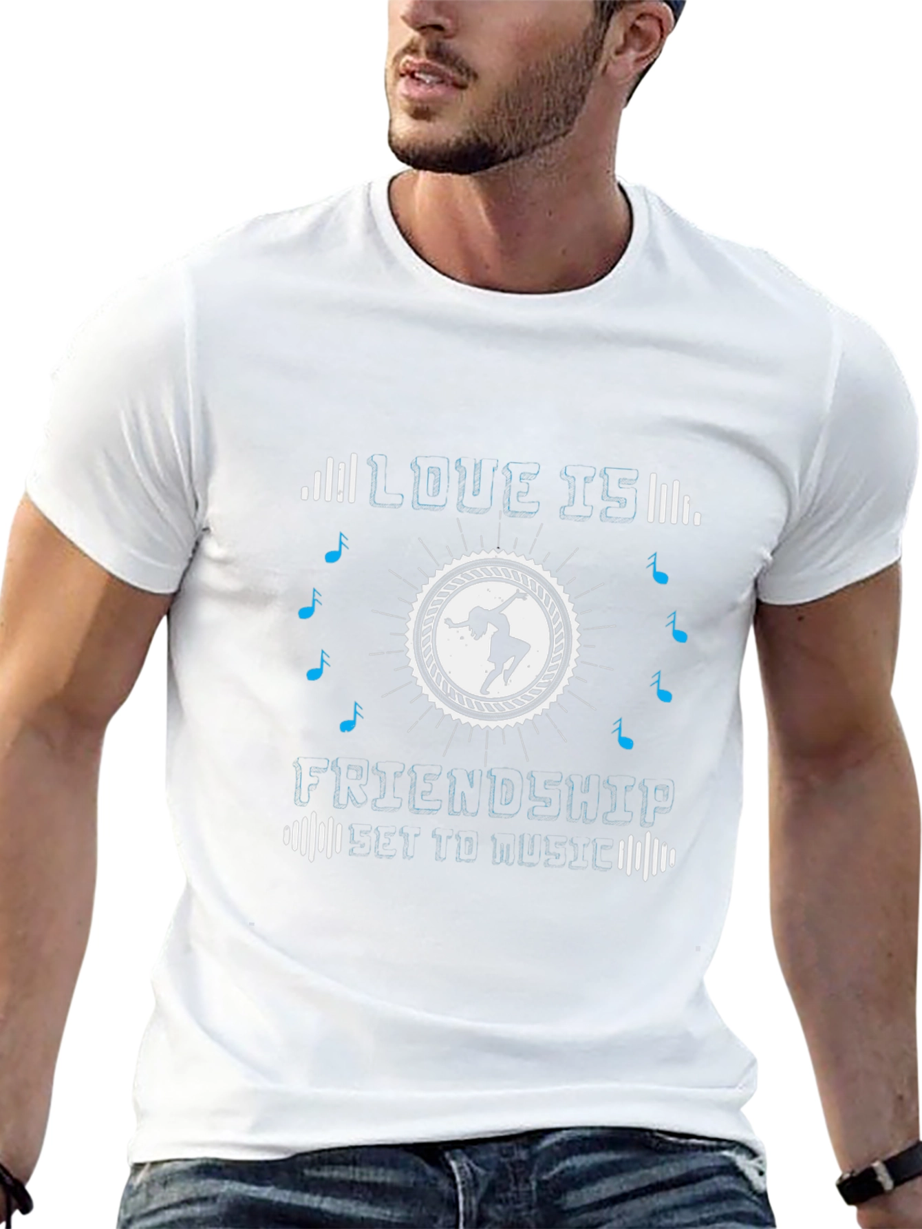 Love Is Friendship Party to Music Graphic T-Shirt