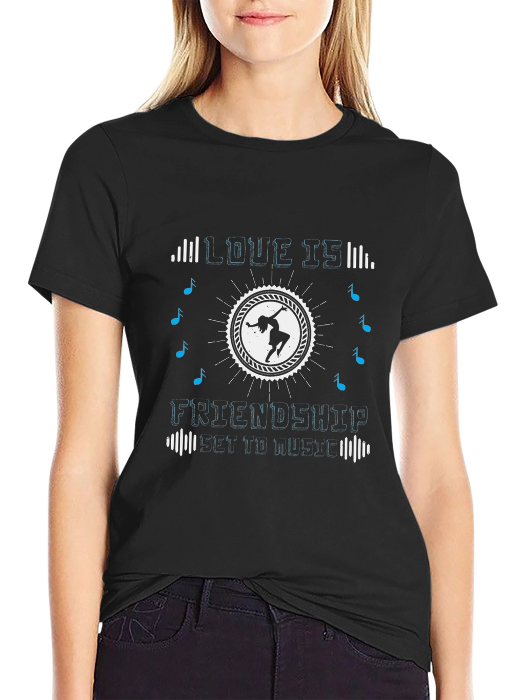 Love Is Friendship Party to Music Graphic T-Shirt