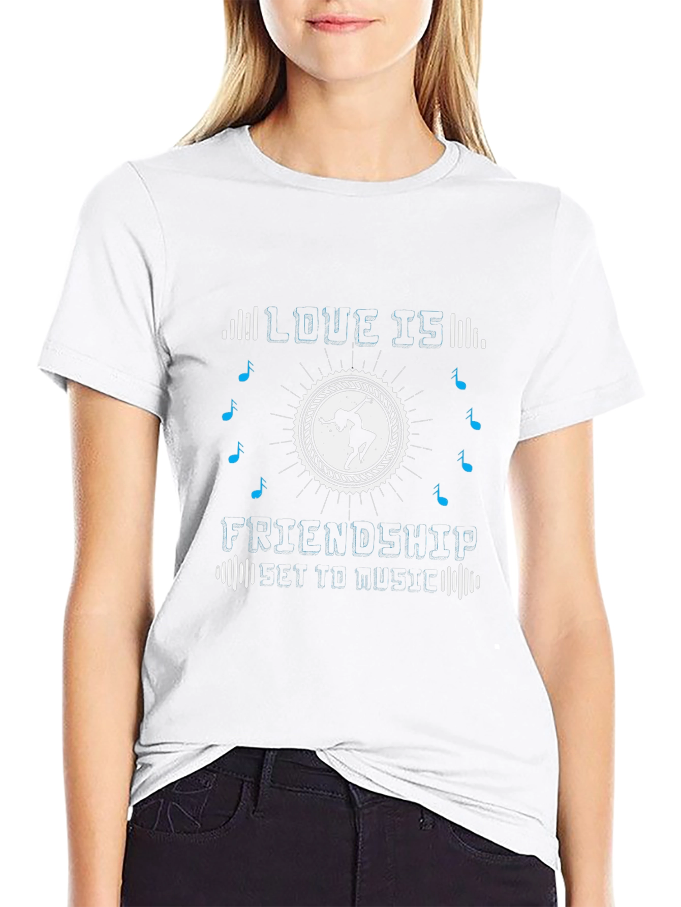 Love Is Friendship Party to Music Graphic T-Shirt