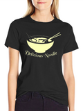 Delicious Noodle T-Shirt Unique Design Casual Wear