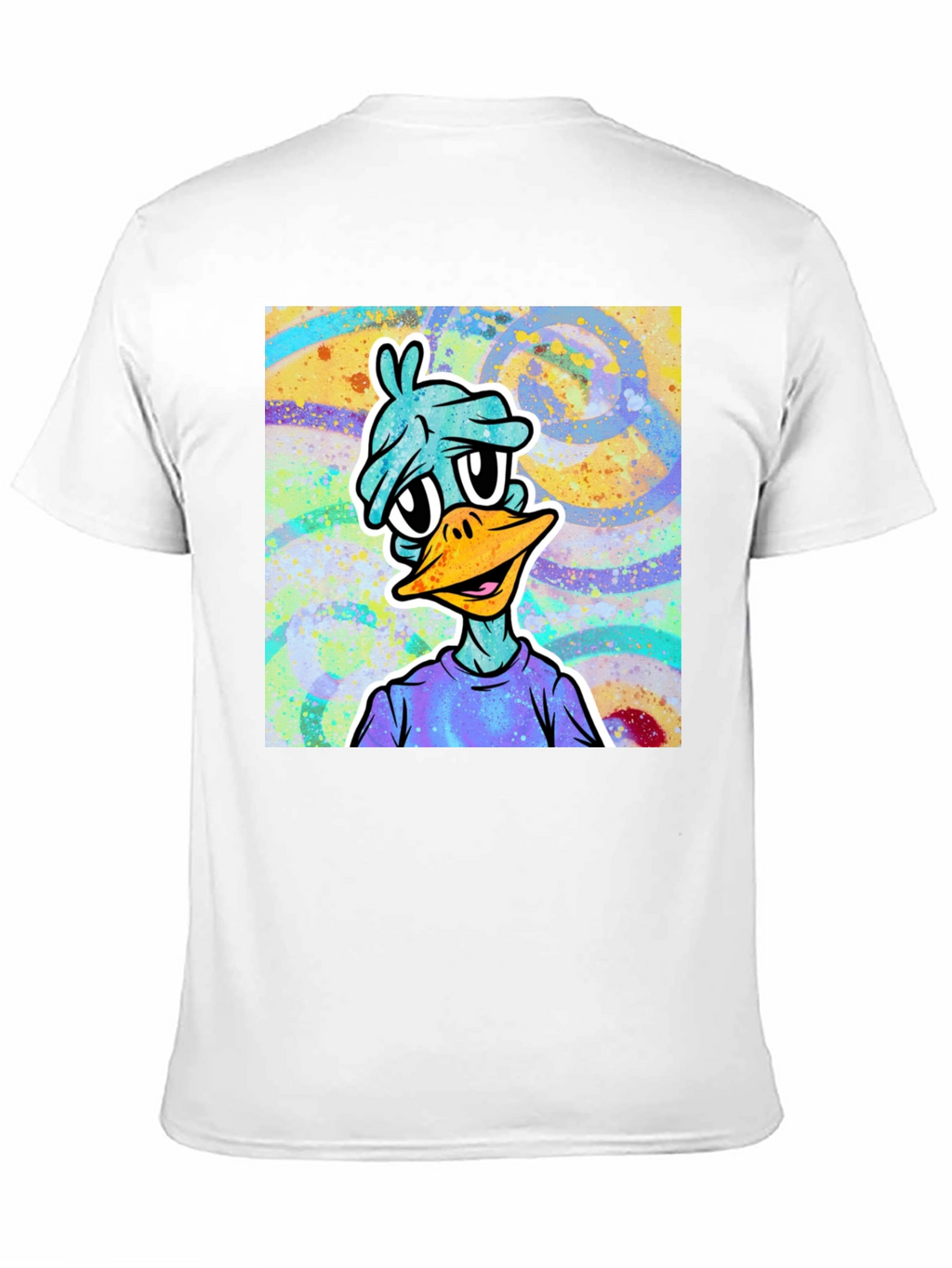 Cartoon Duck Graphic Tee - Black