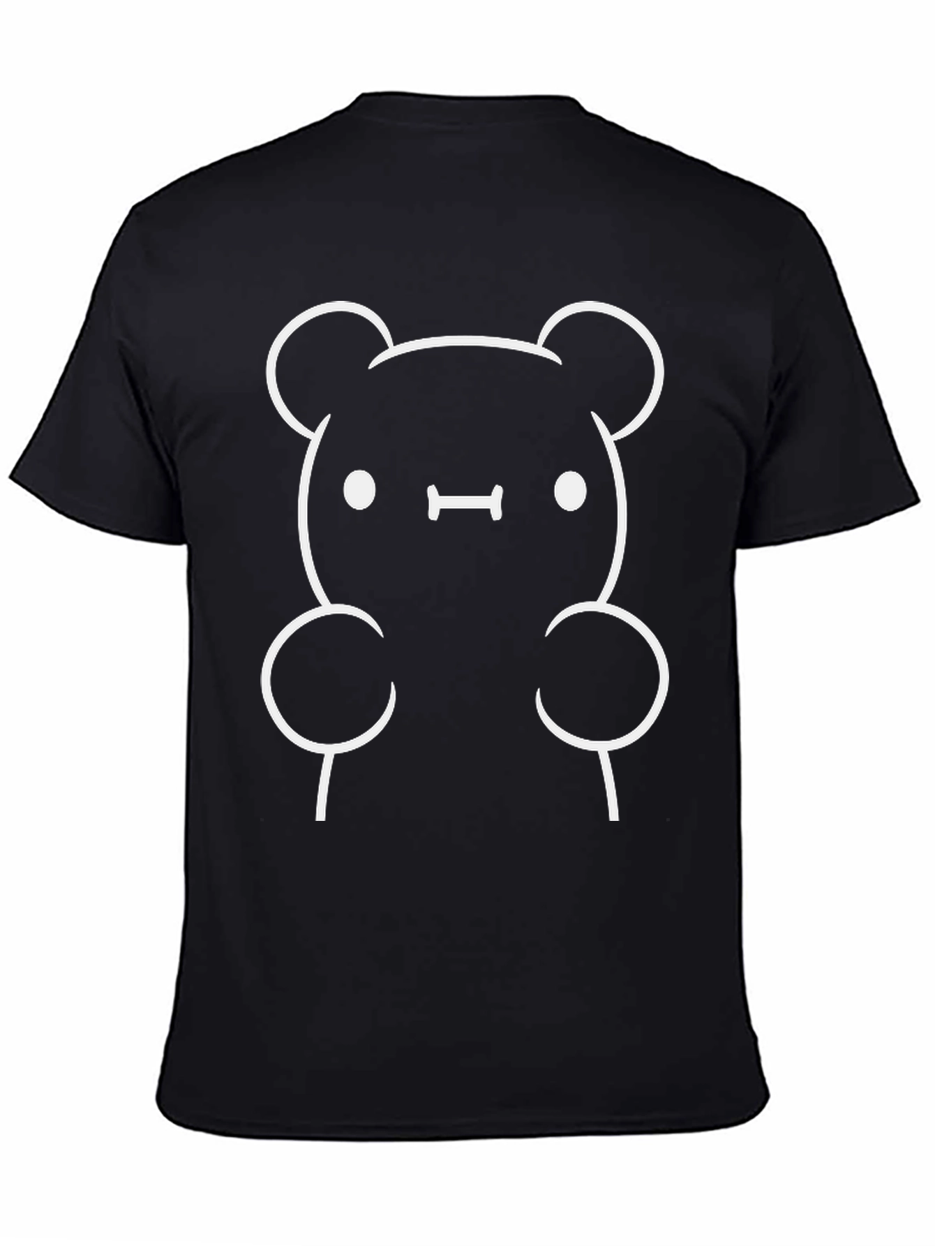 Cute Bear Graphic Tee - Black
