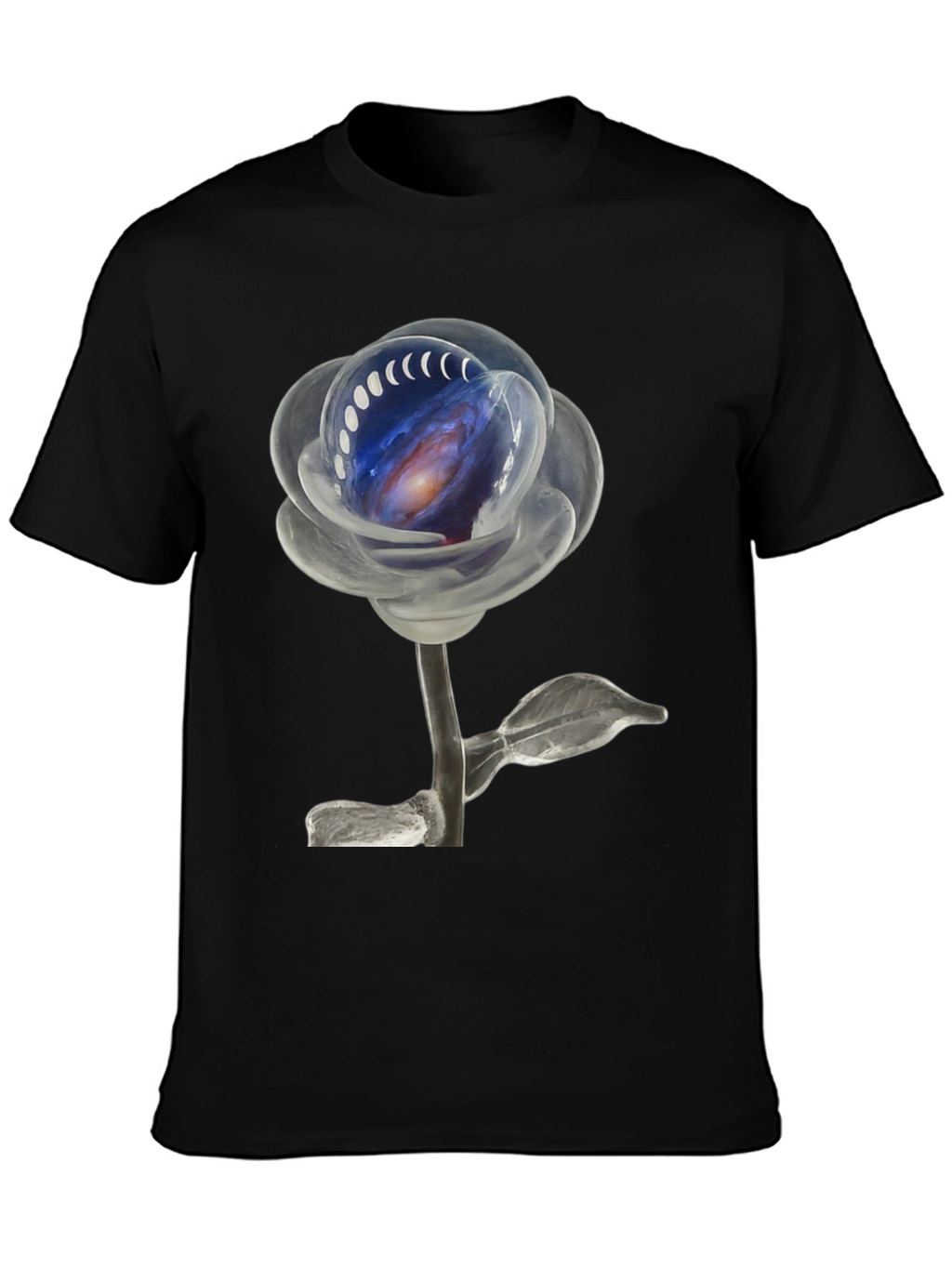 Galaxy Rose Black T-Shirt