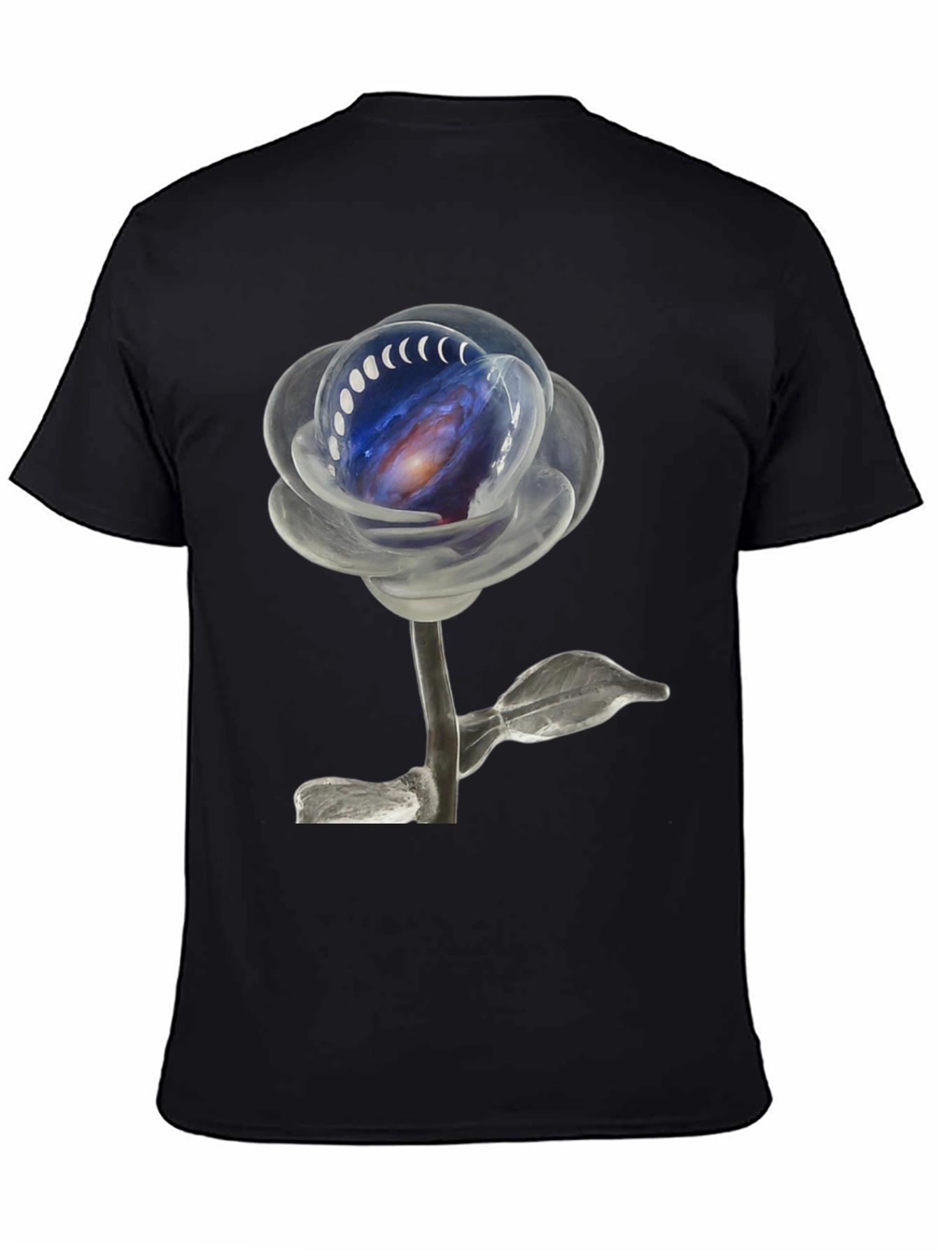 Galaxy Rose Black T-Shirt